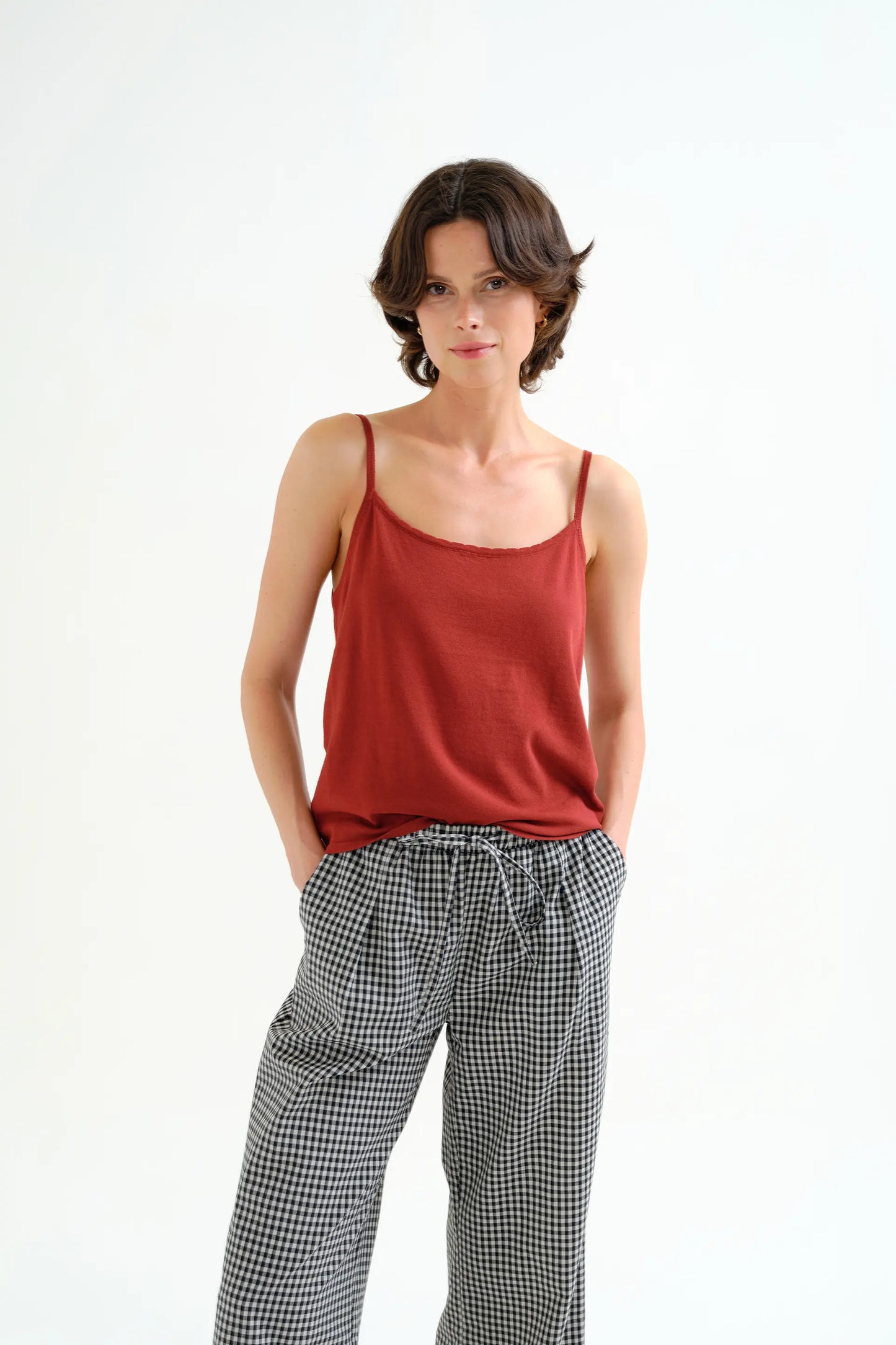 basic brown tank top