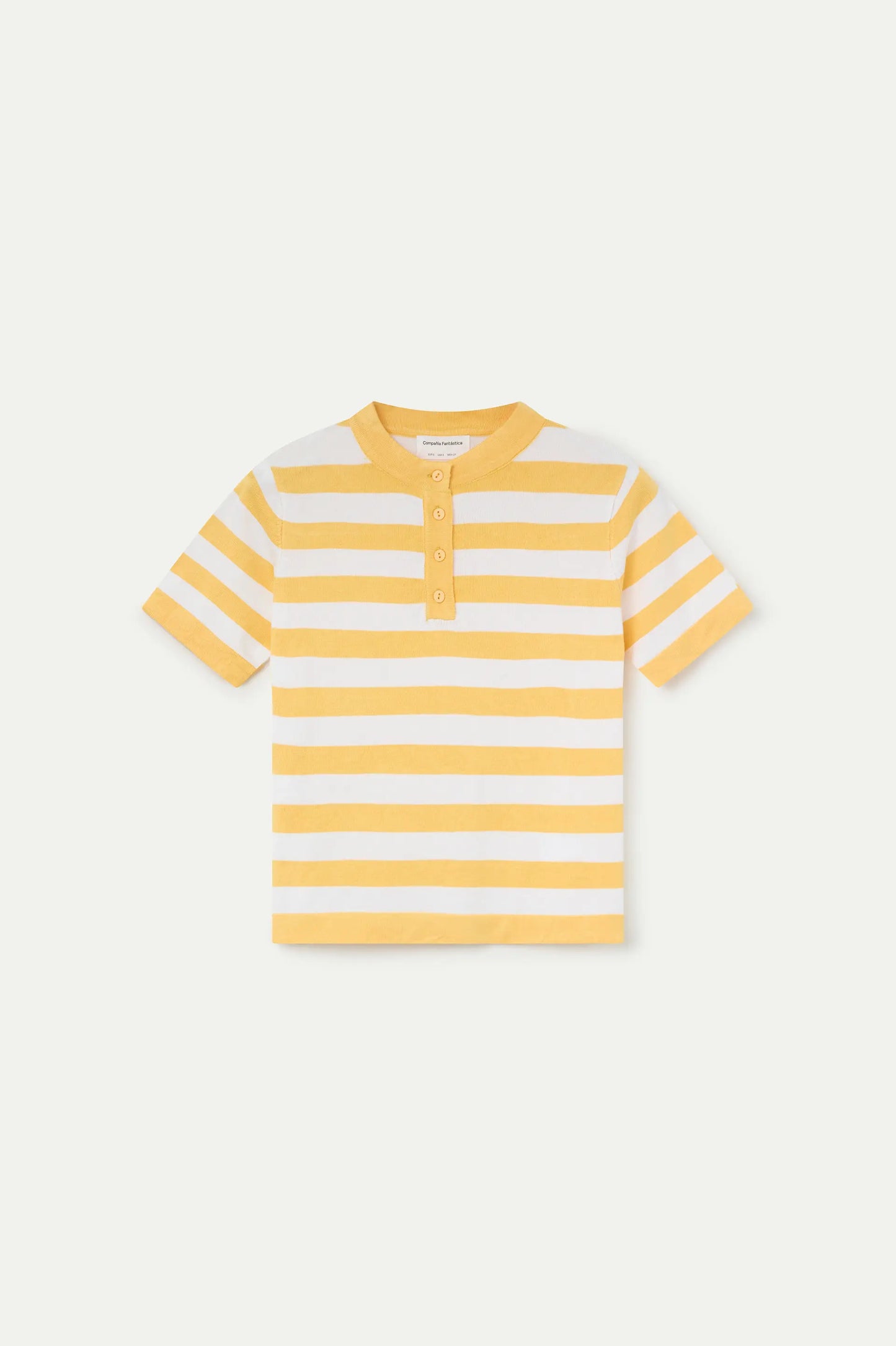 Top with white and yellow striped print