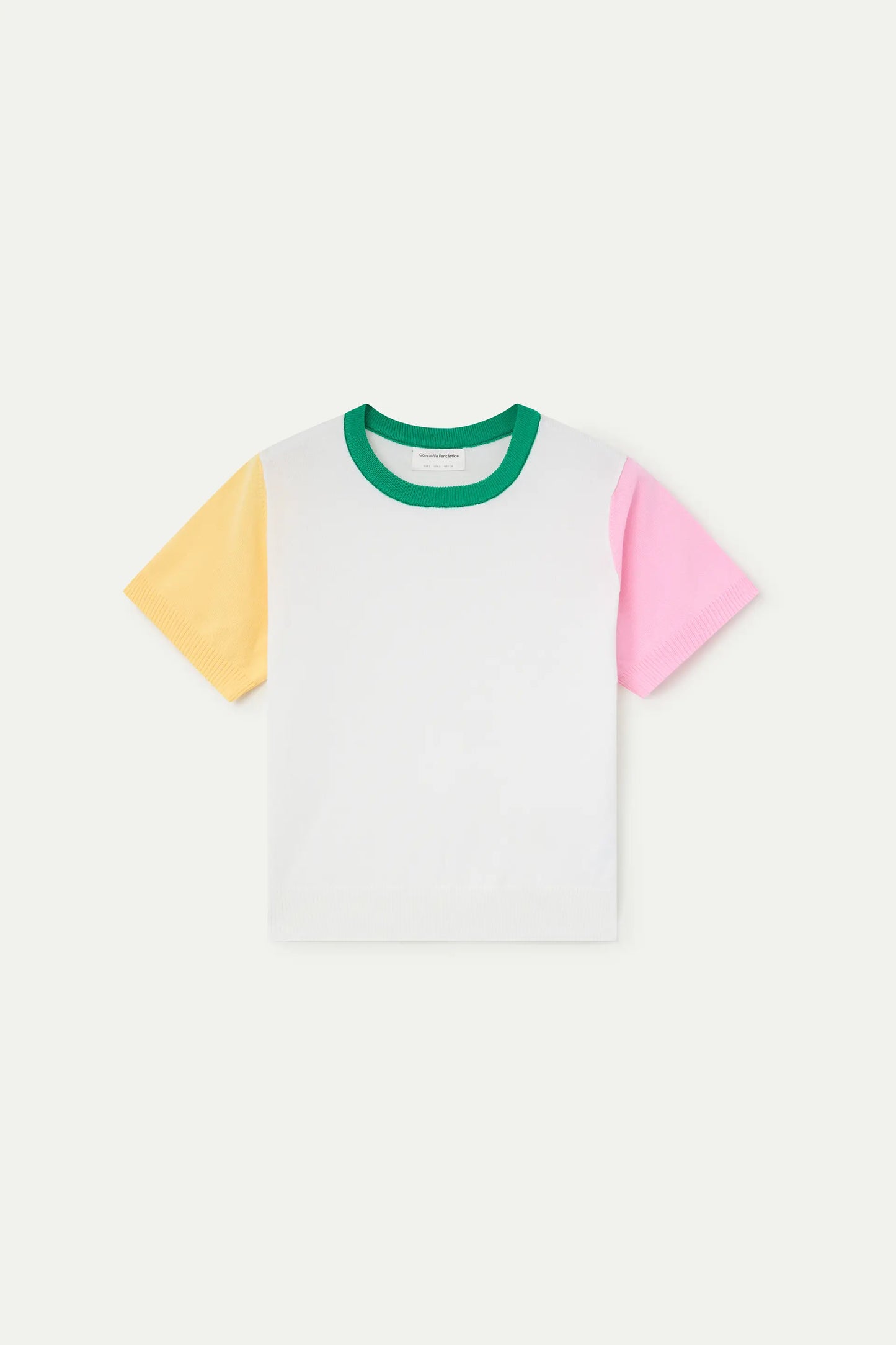 Knit top with multicolored details