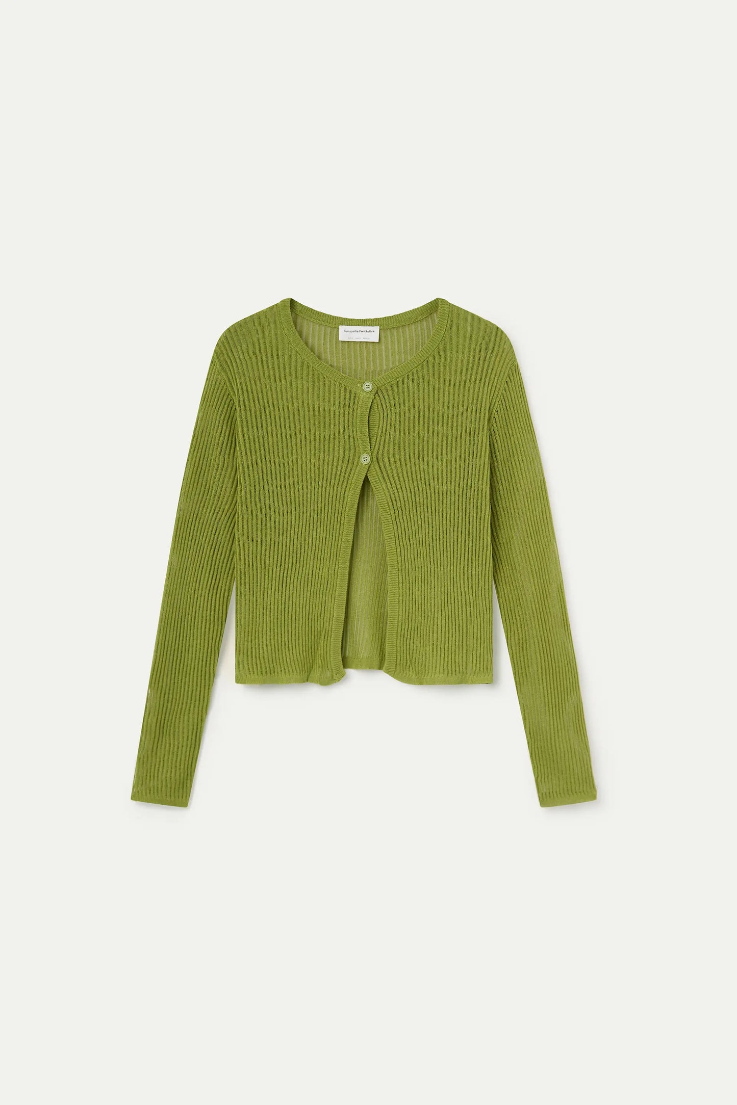 Cardigan verde in maglia a maniche lunghe