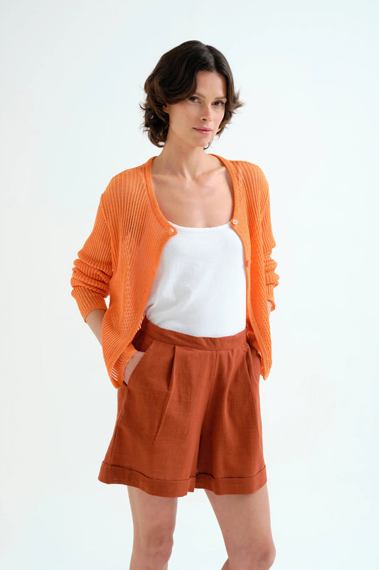 Cárdigan punto naranja