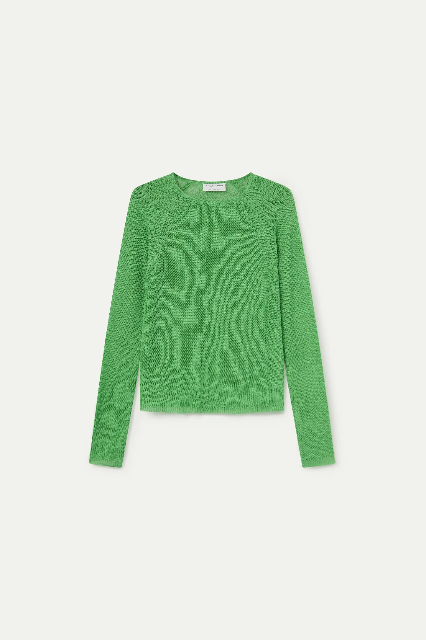Green openwork knit sweater