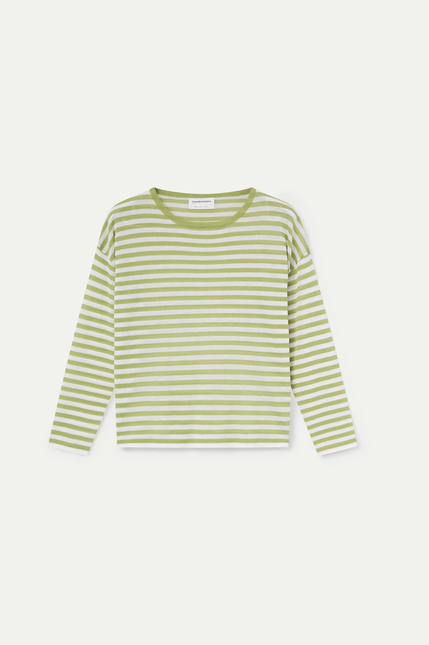 Maglione morbido in maglia con stampa a righe bianche e verdi