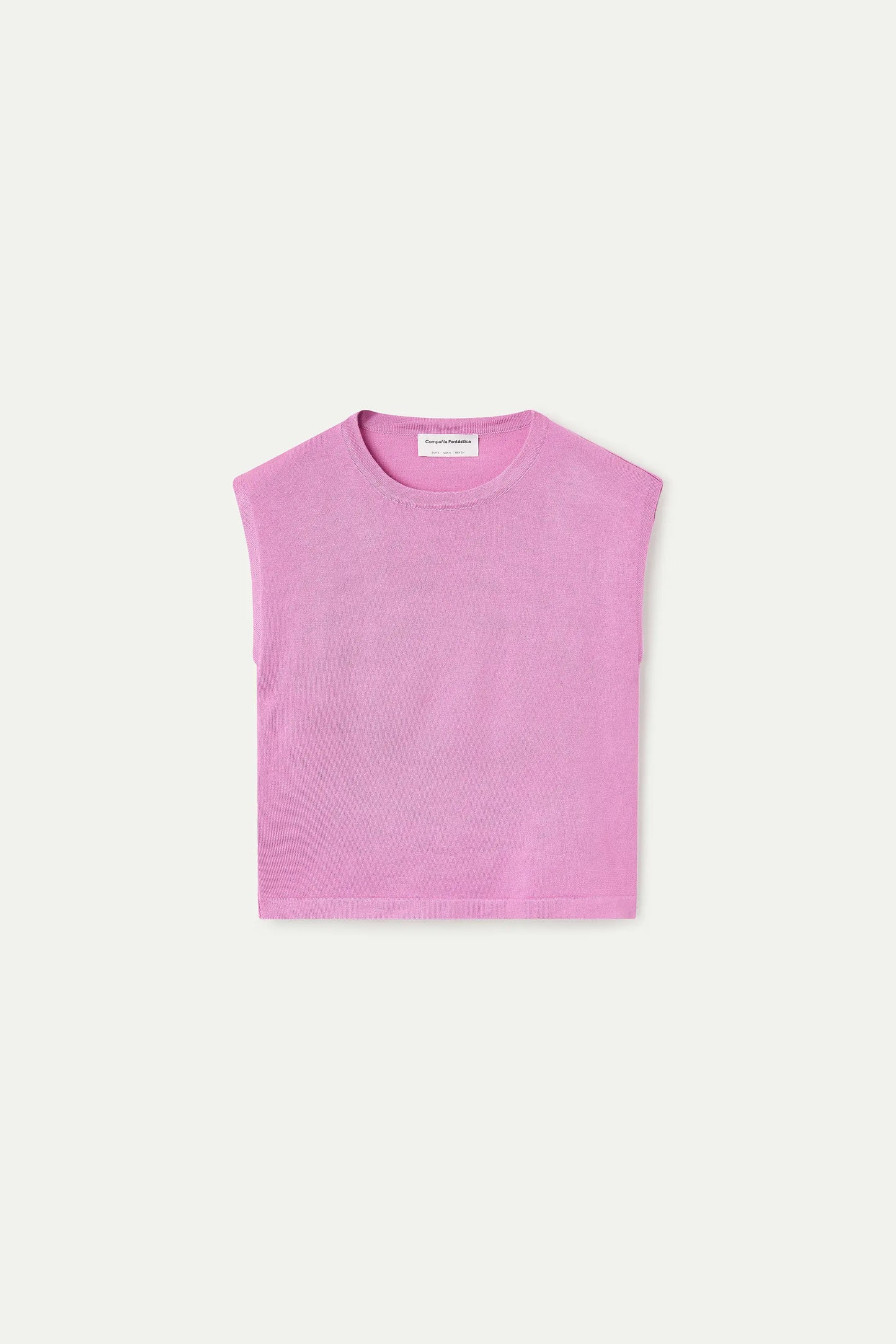 Top in maglia rosa tenue