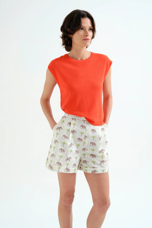 Top de punto suave naranja