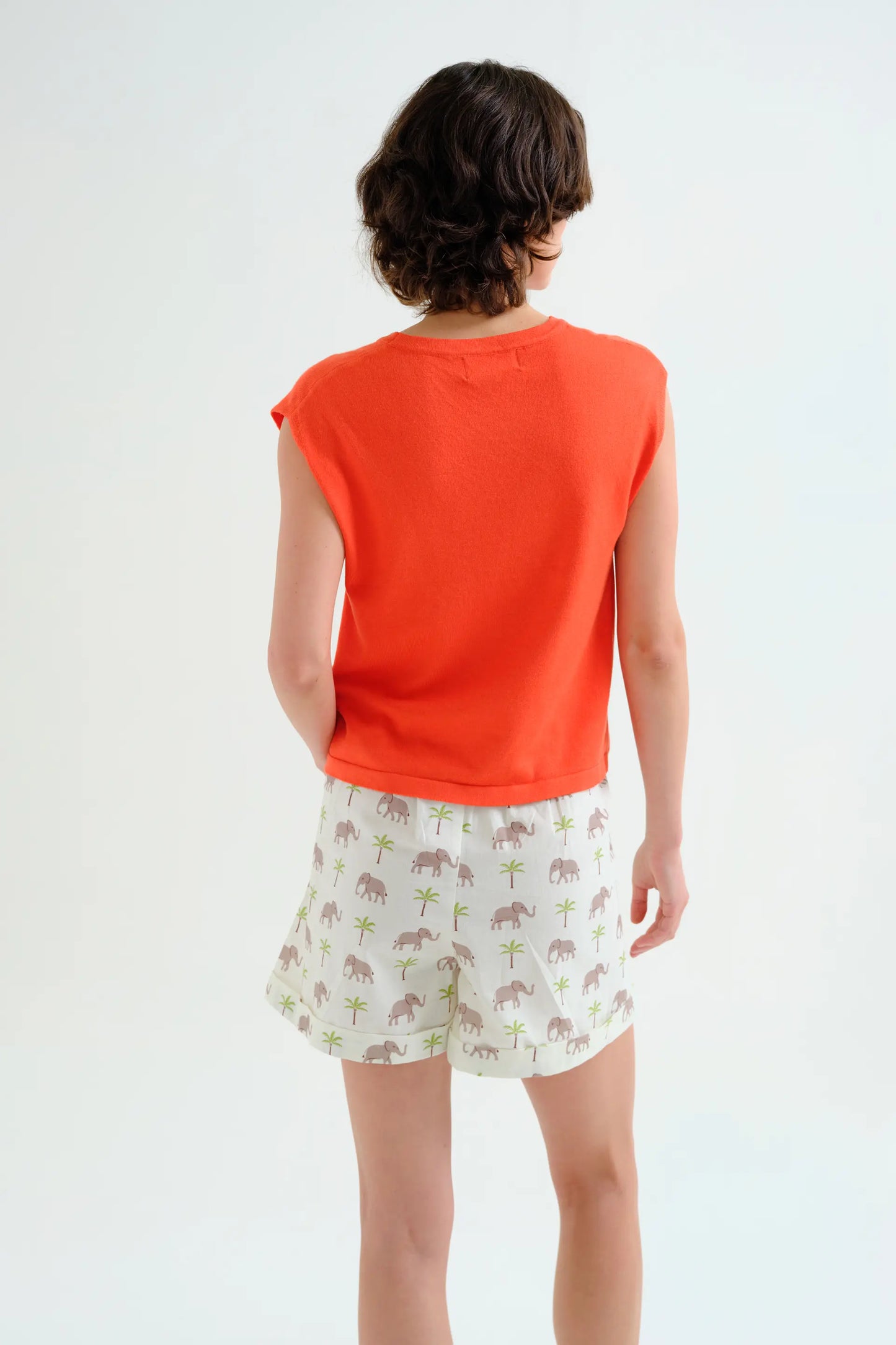 Soft orange knit top