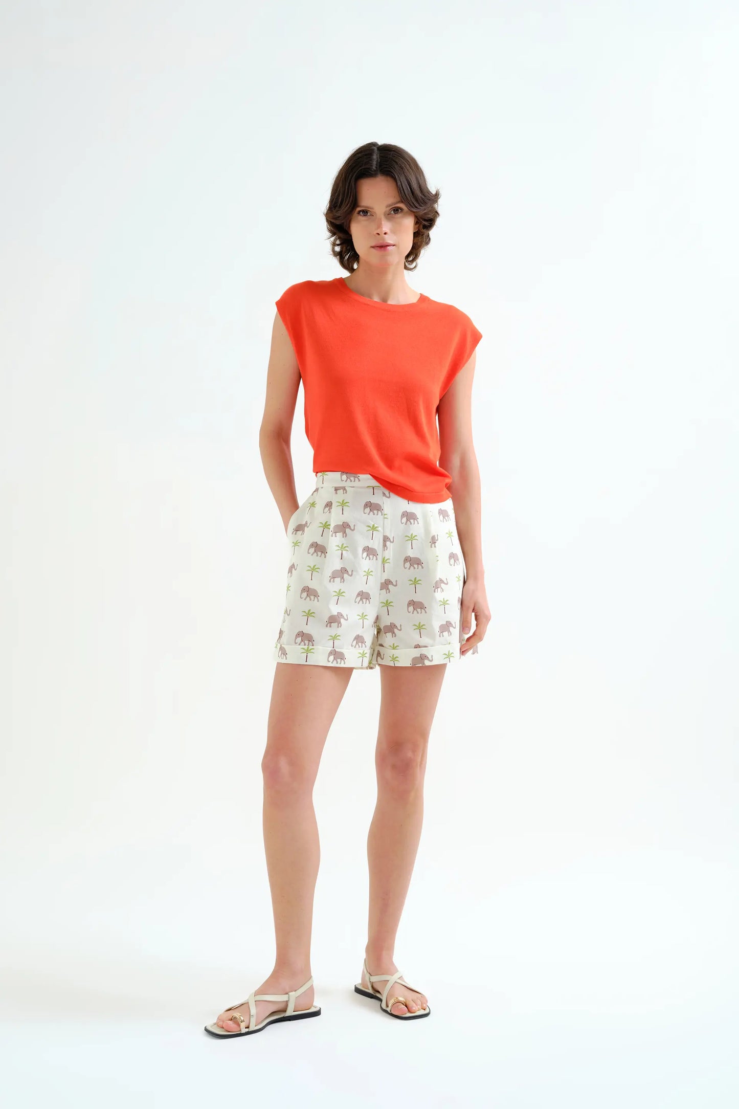 Soft orange knit top