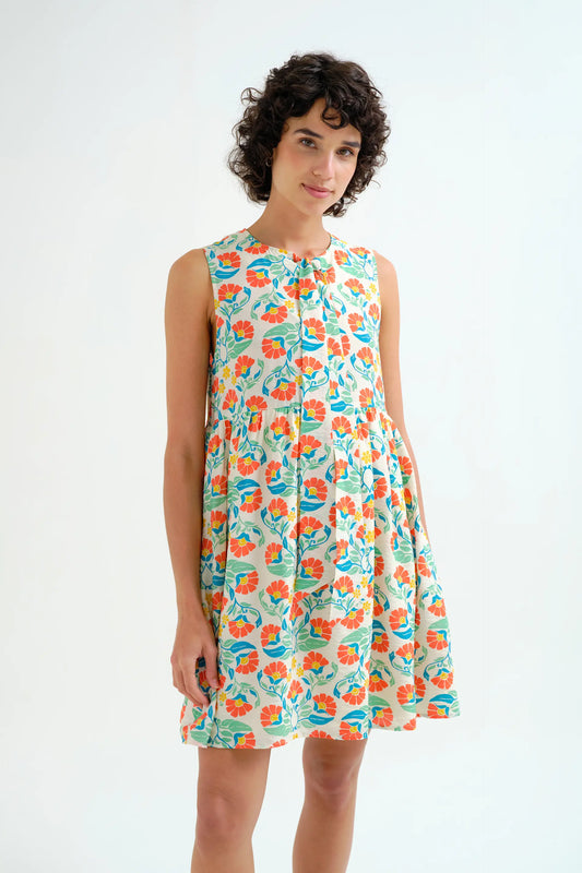 Vestido corto con estampado Small Royal