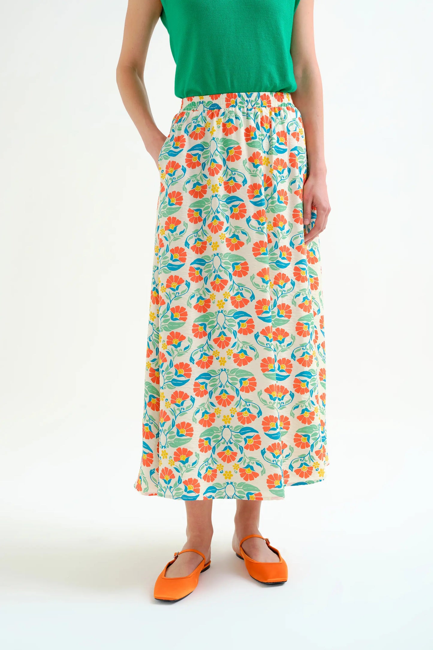 Falda larga con estampado Small Royal