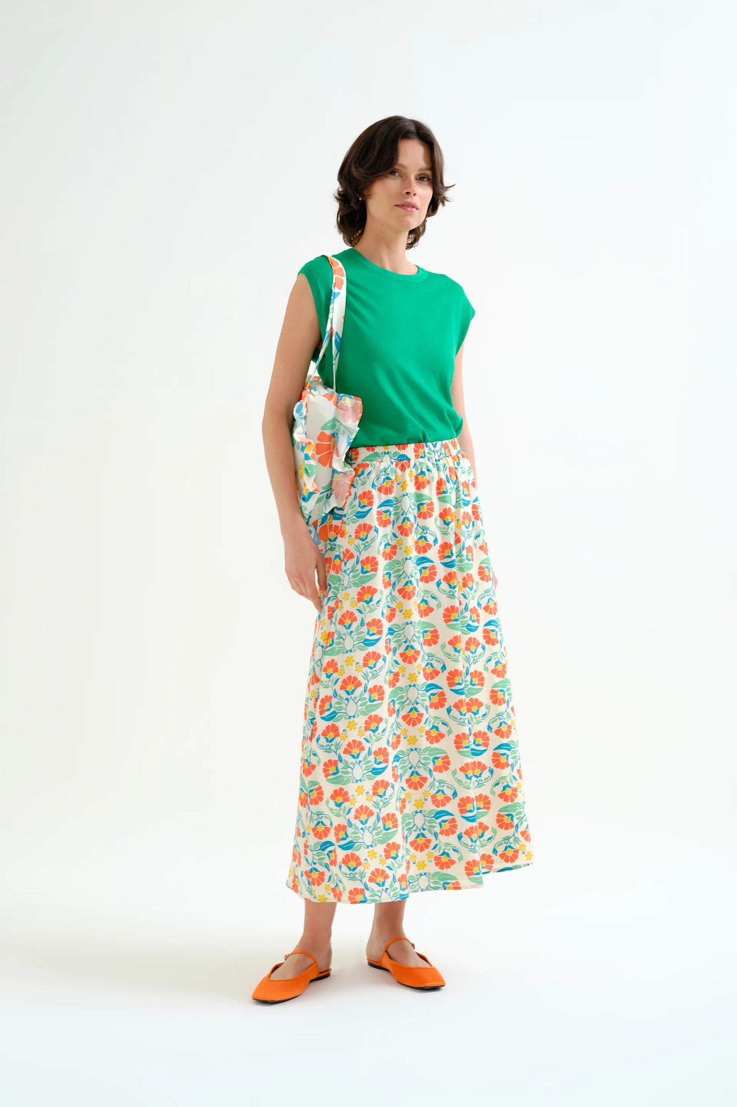 Falda larga con estampado Small Royal