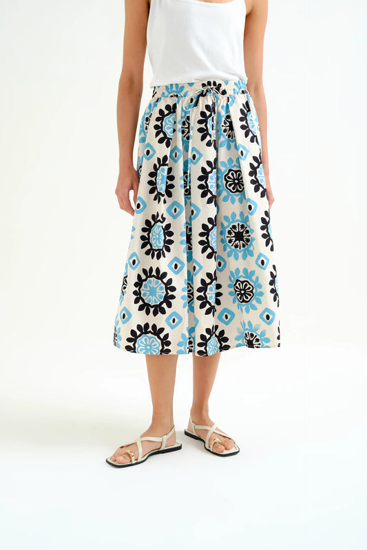 Falda midi con estampado Waterfall