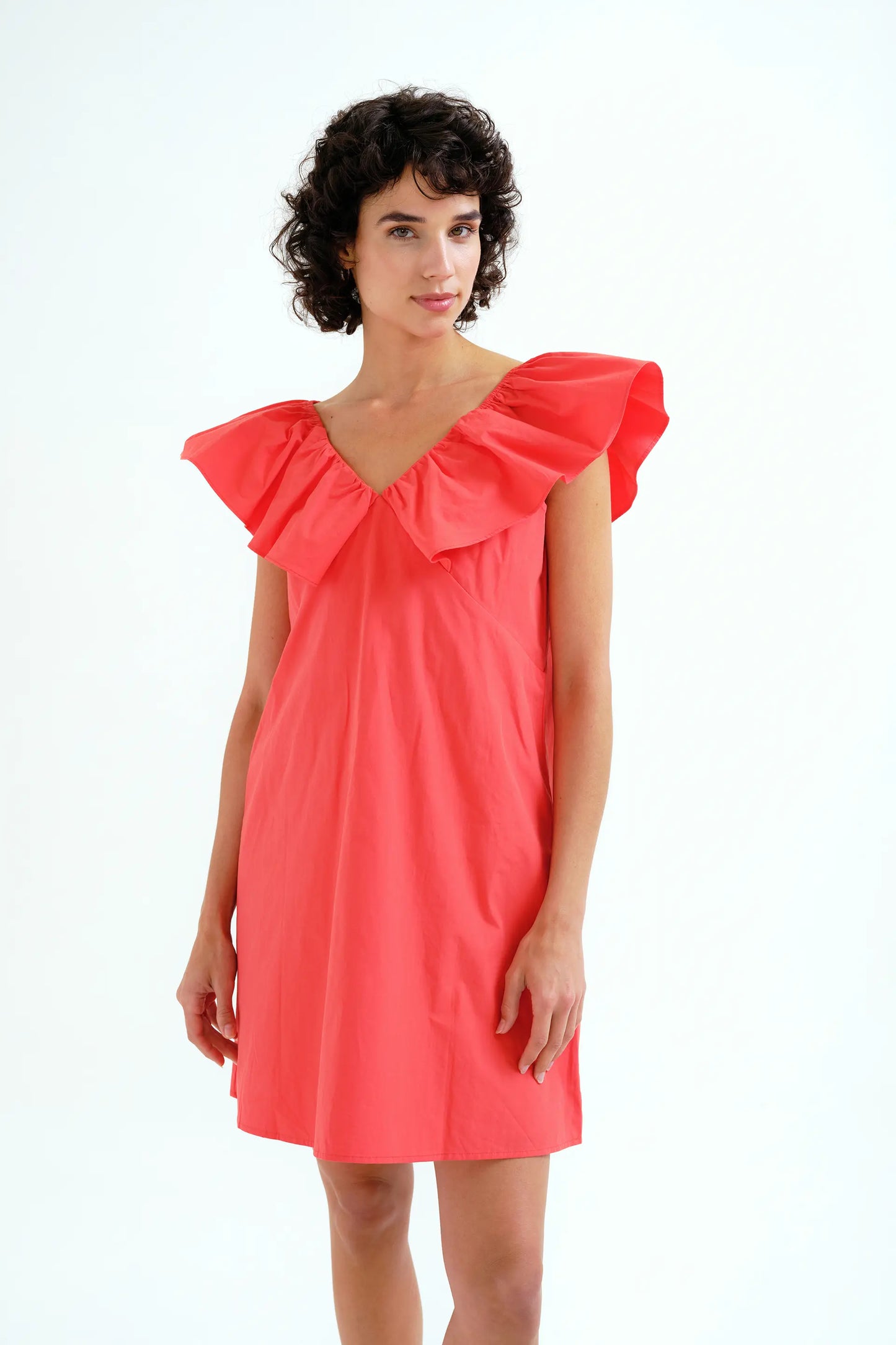 Abito corto rosso, 100% cotone