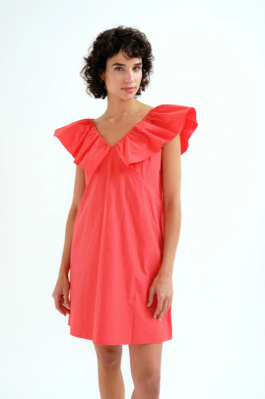 Vestido corto rojo 100% algodón