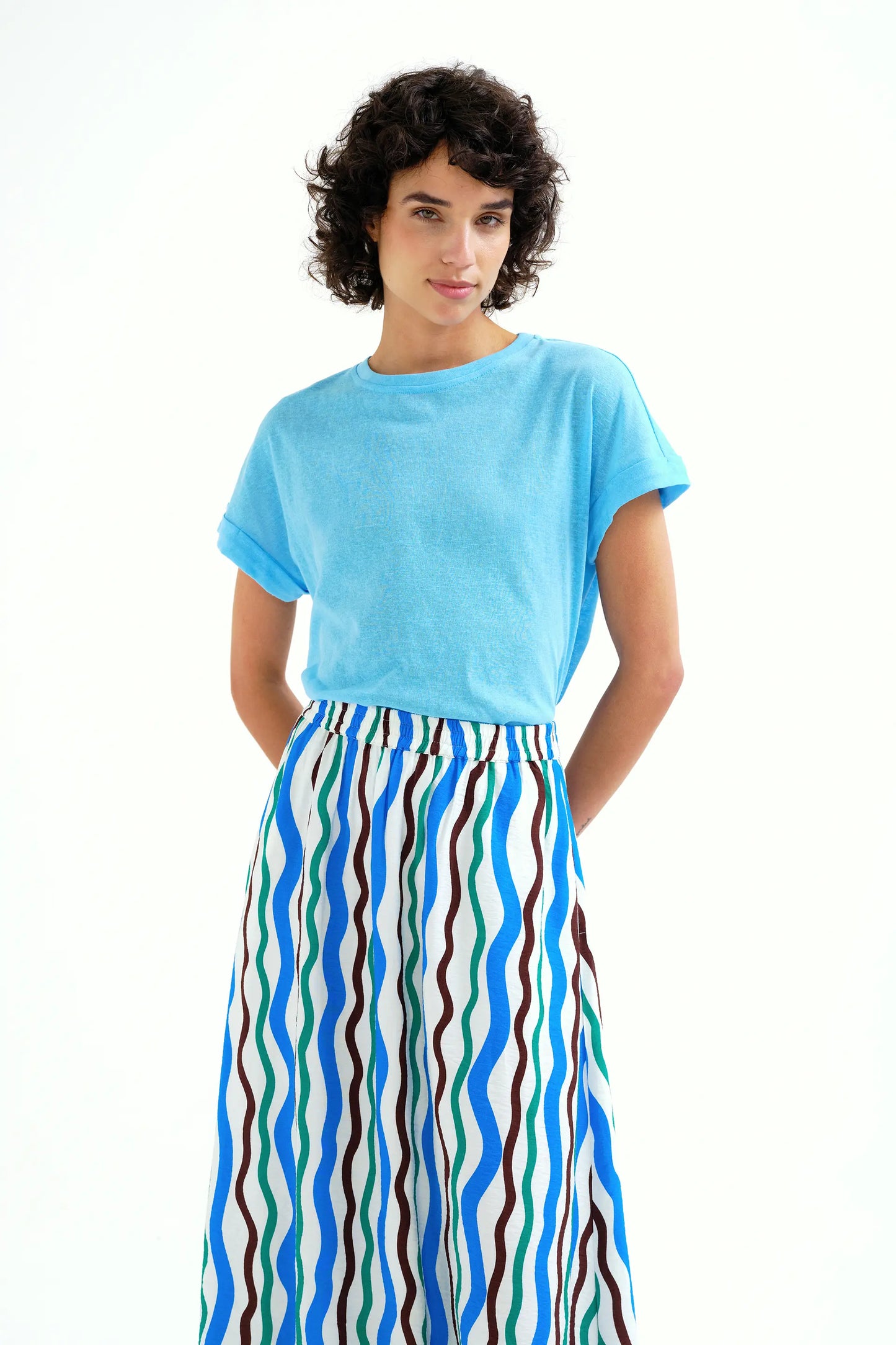 maglietta blu di base