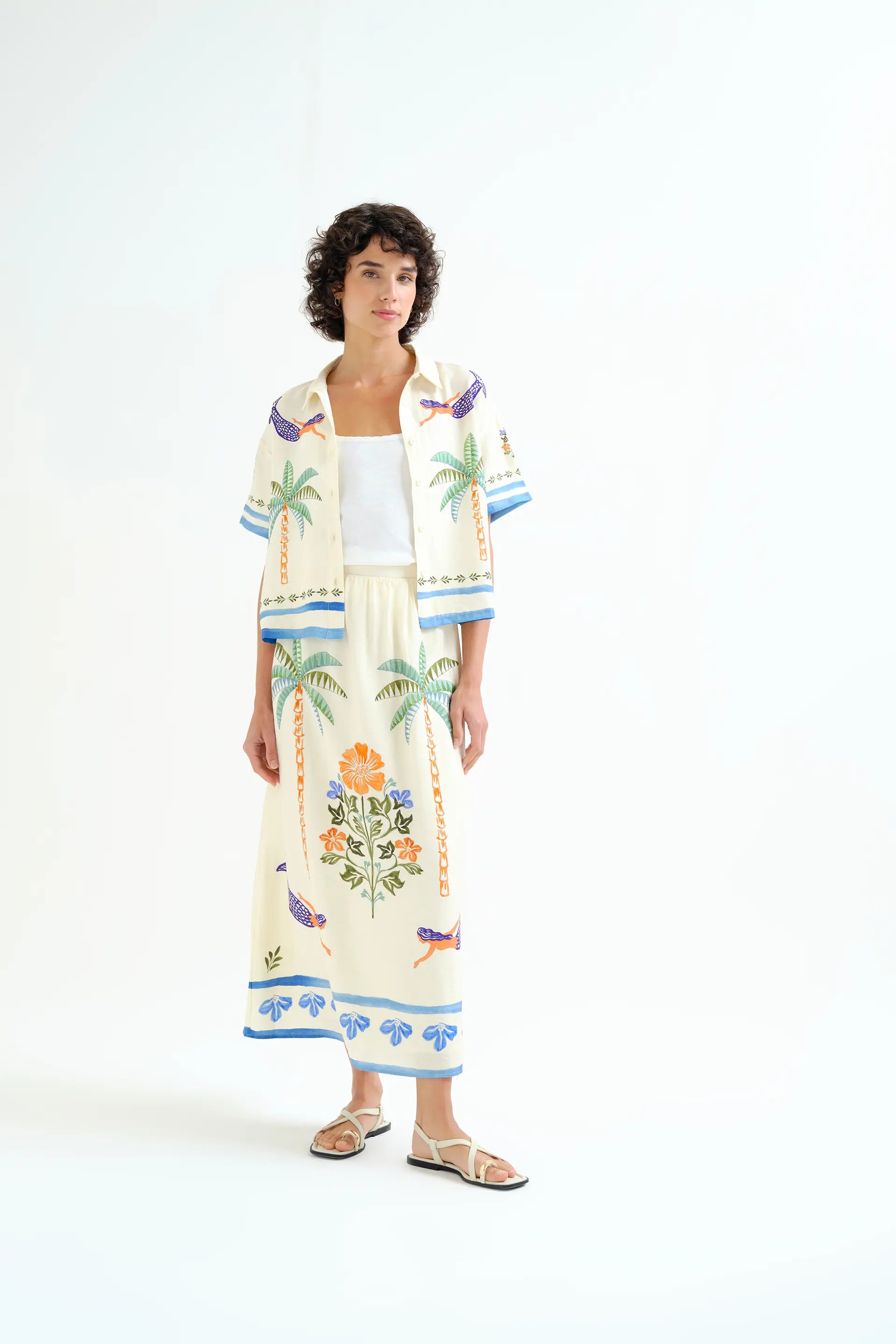 Palm Mermaid Print Long Skirt Fantastic Company Compa a Fant stica palm-mermaid-print-long-skirt-fantastic-company-compa-a-fant-stica