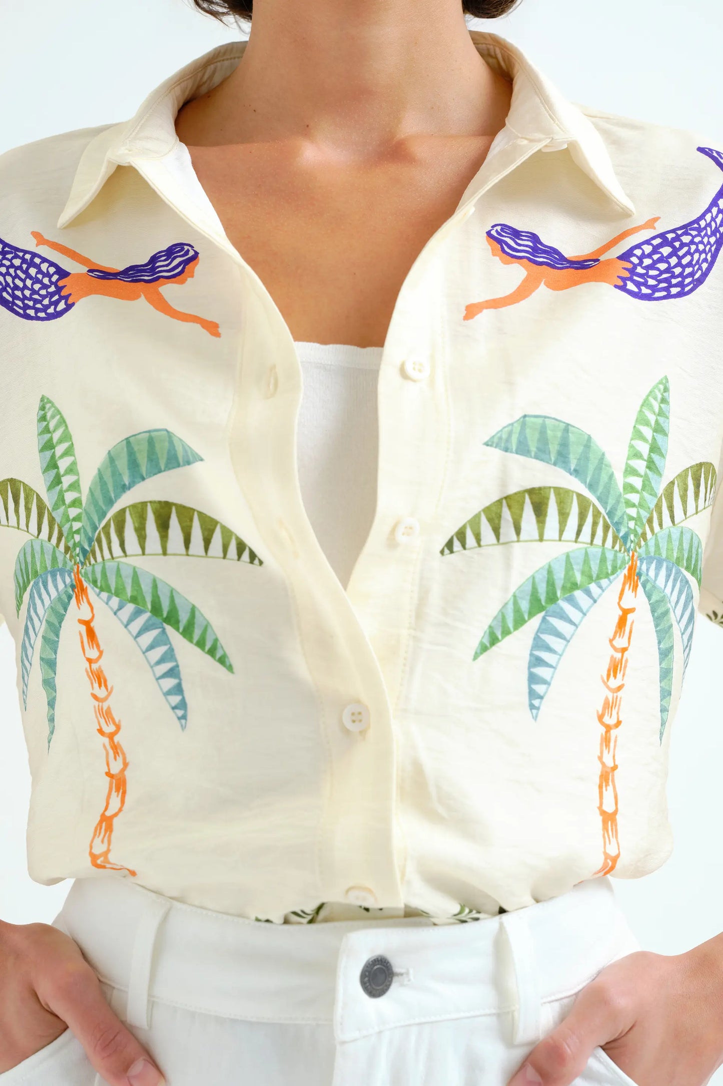 Camisa con estampado Palm & Mermaid