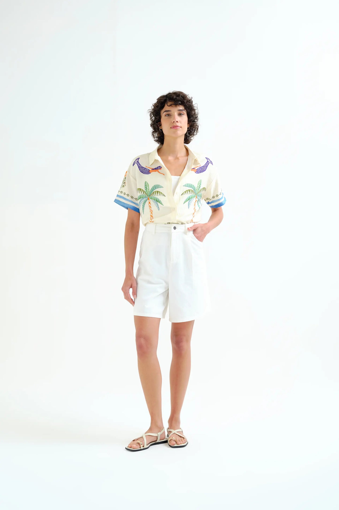 Camisa con estampado Palm & Mermaid