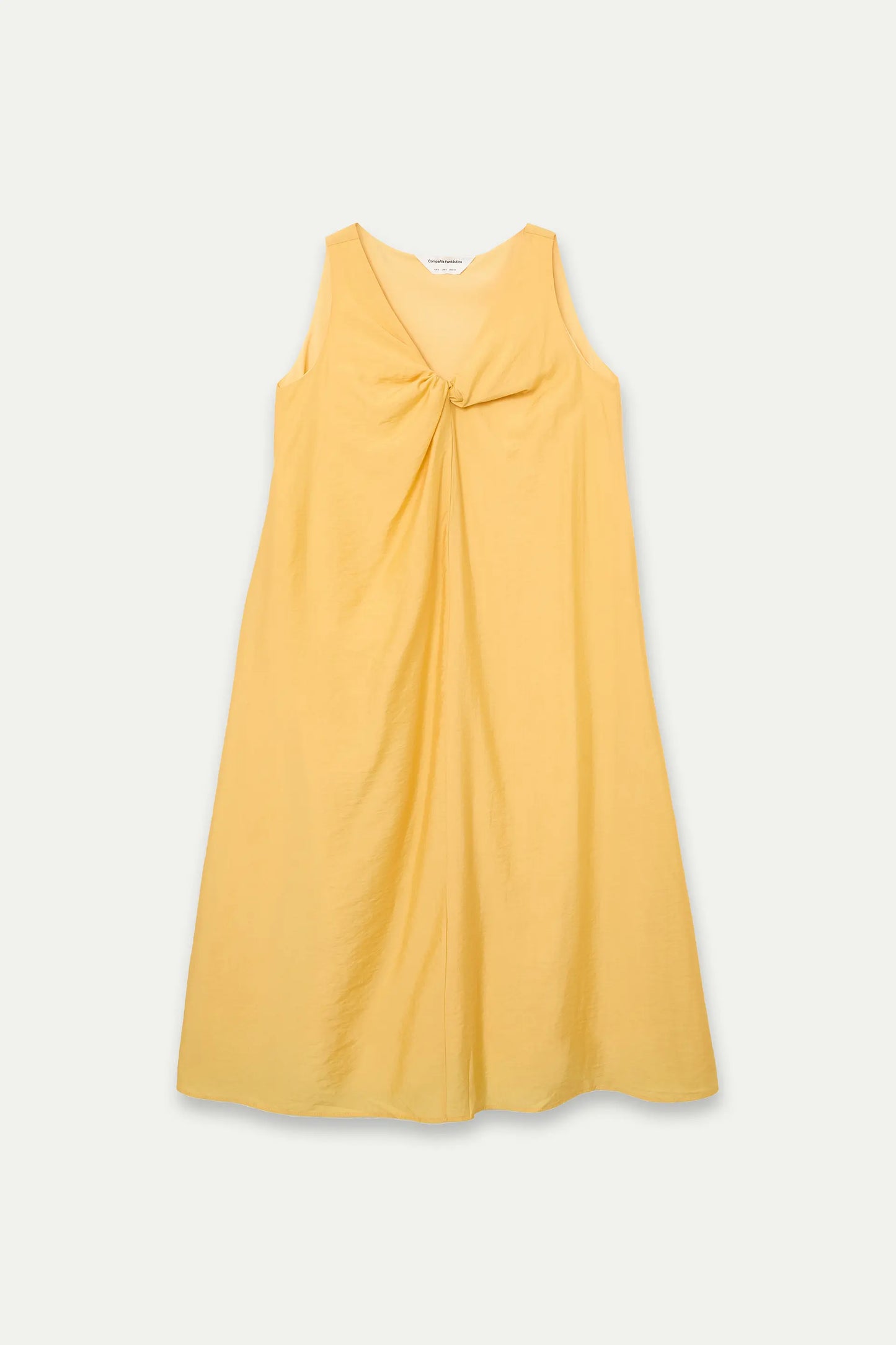 Long yellow dress with knotted detail