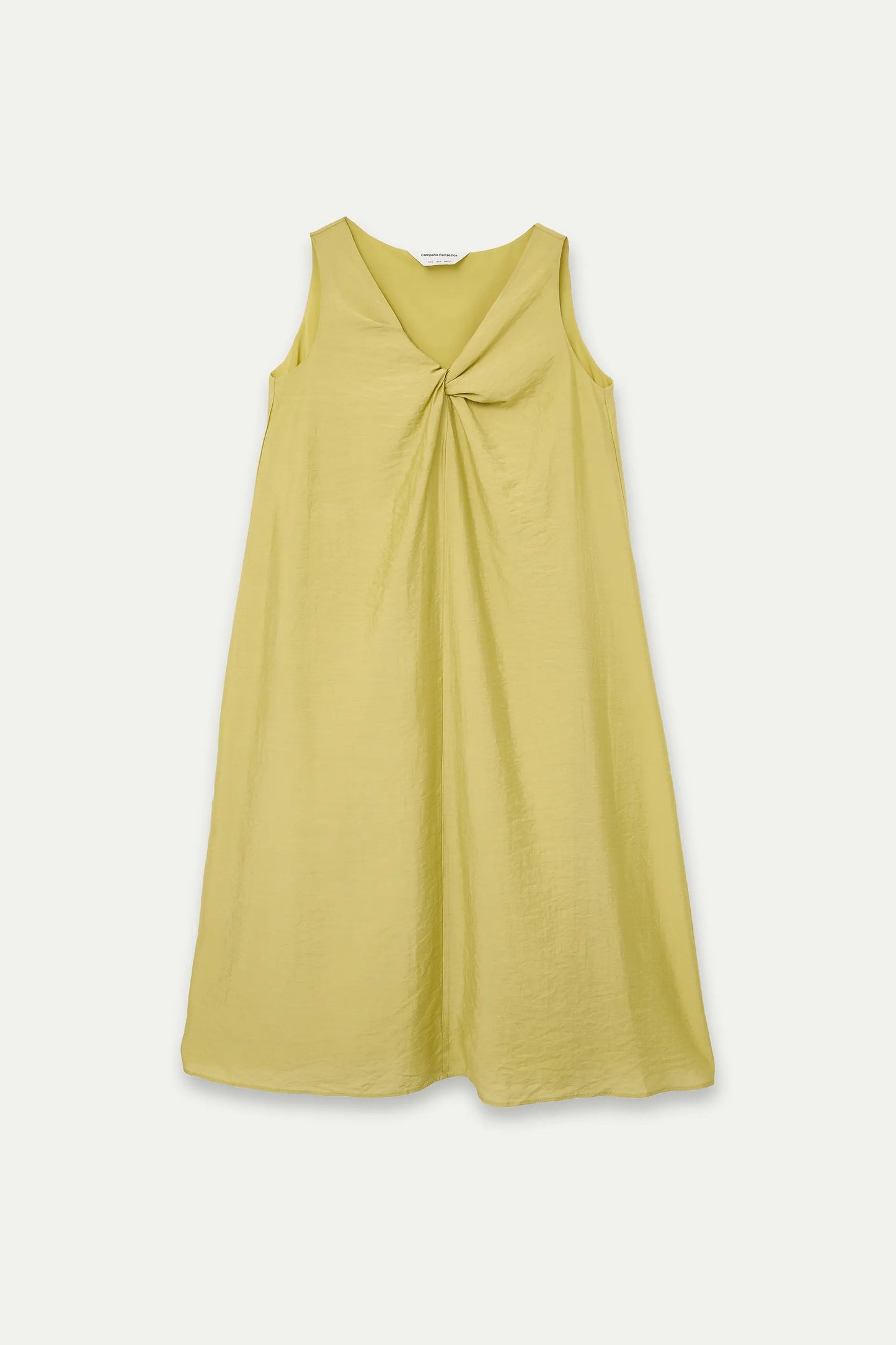 Vestido largo verde con detalle anudado