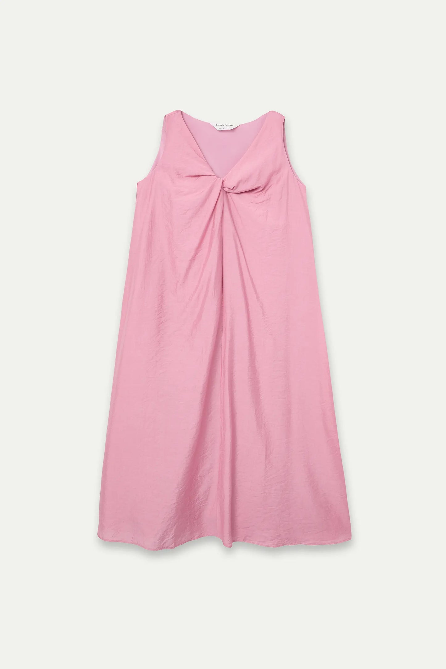 Abito lungo rosa con dettaglio annodato
