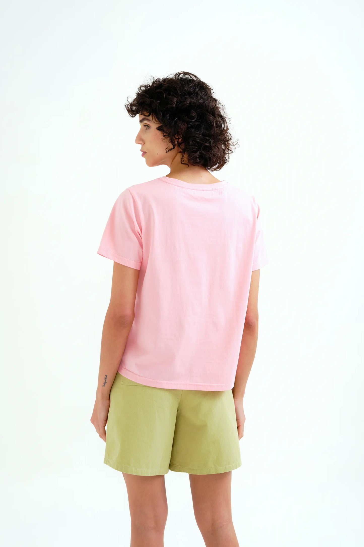 T-shirt 100% cotone con girasole ricamato