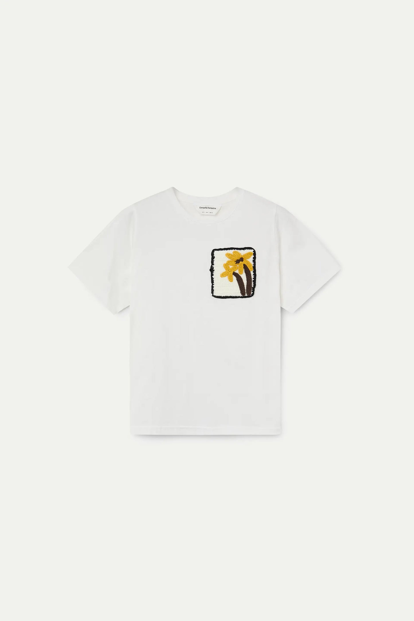 100% cotton t-shirt with embroidered palm tree