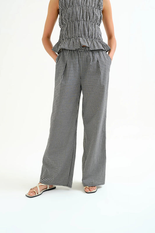 Pantalón cuadros vichy negro