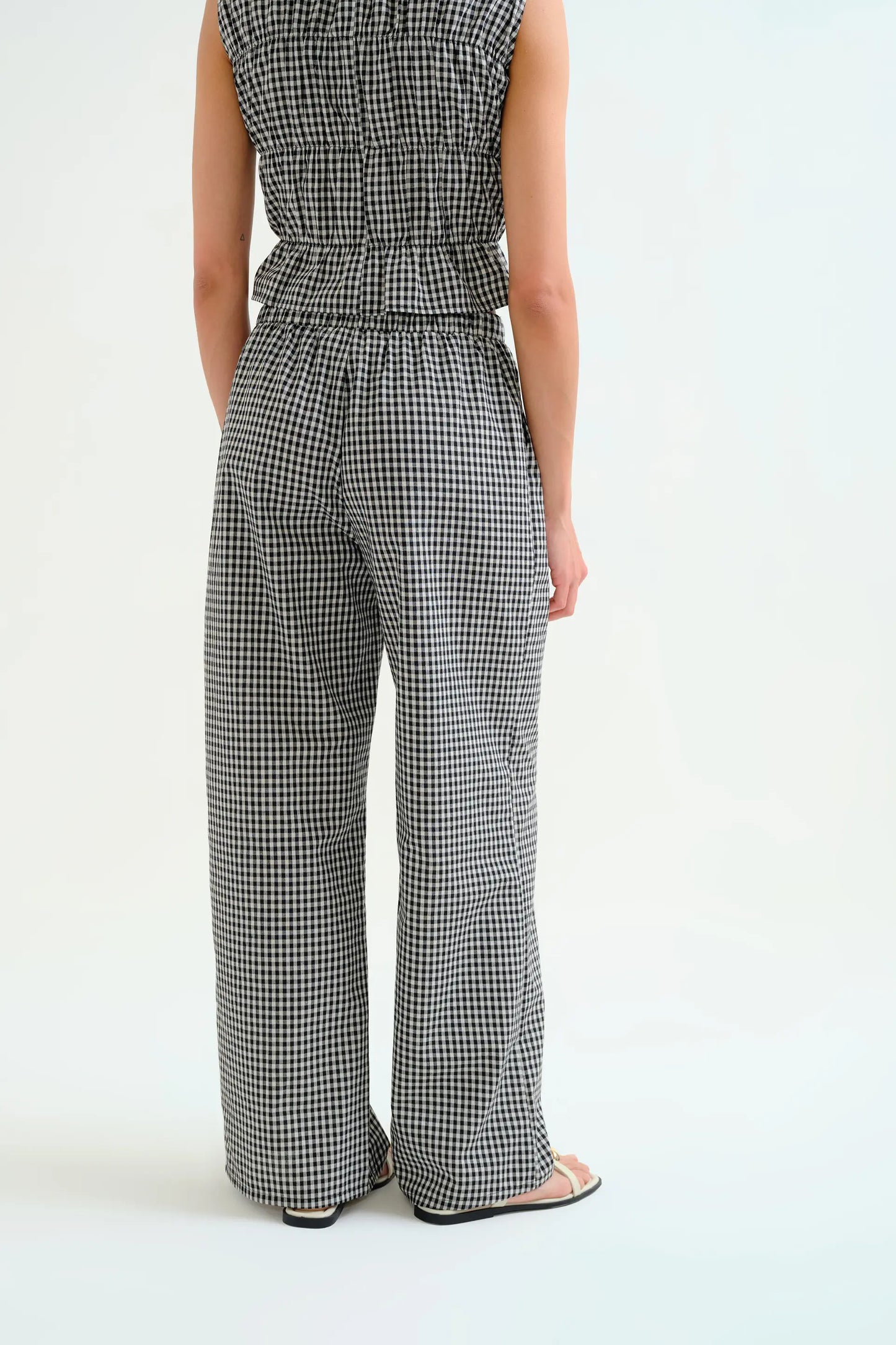 Pantalón cuadros vichy negro