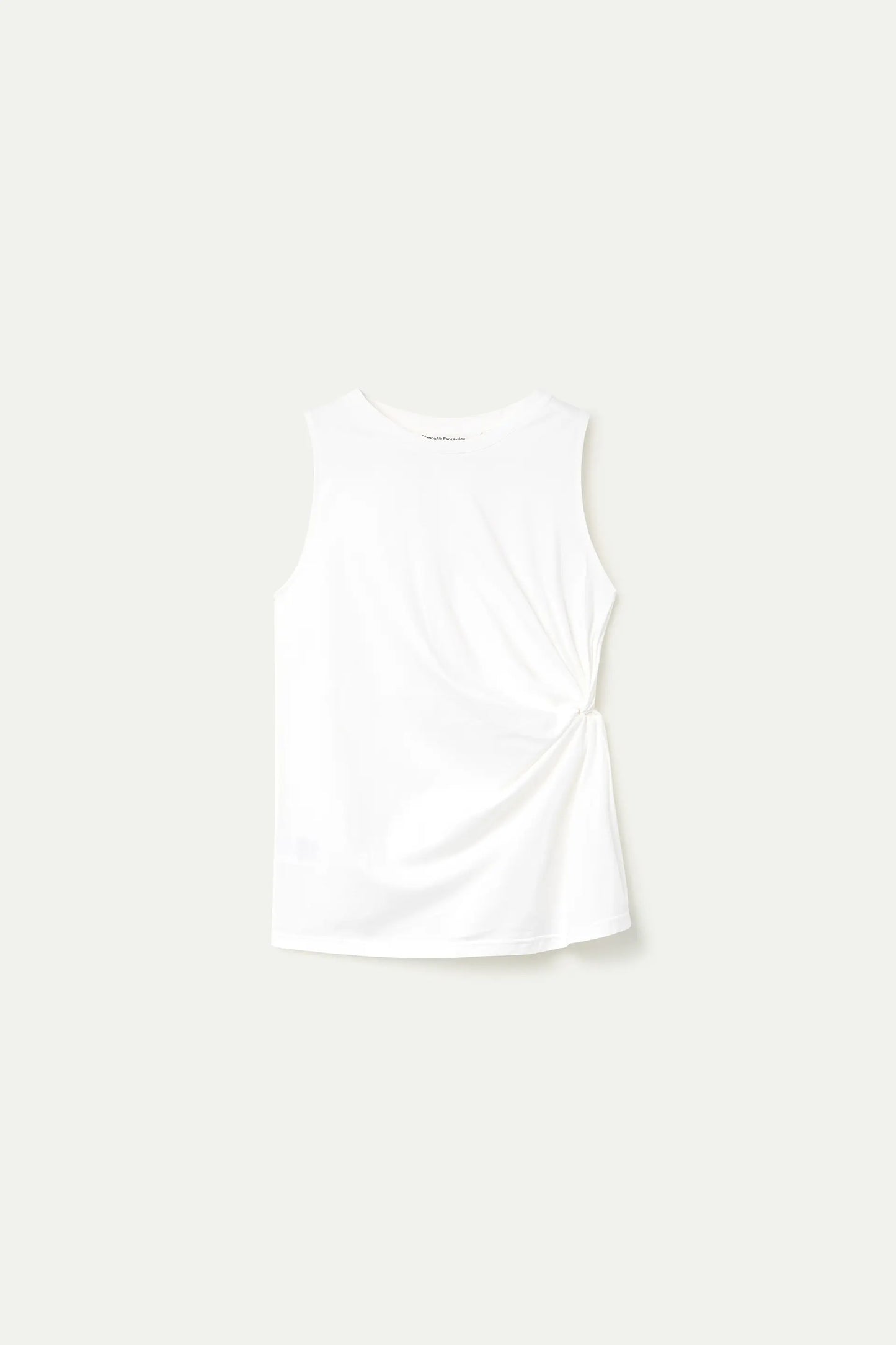 Camisa blanca 100% algodón con detalle drapeado