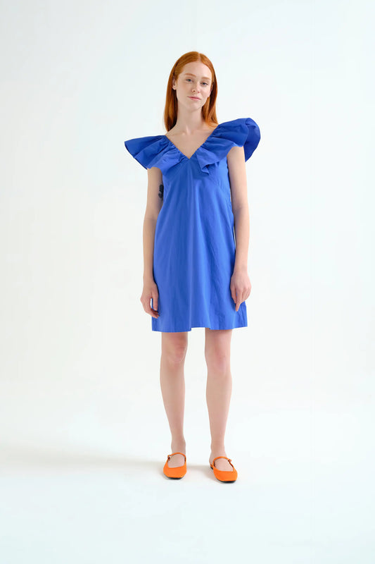 Vestido corto azul 100% algodón