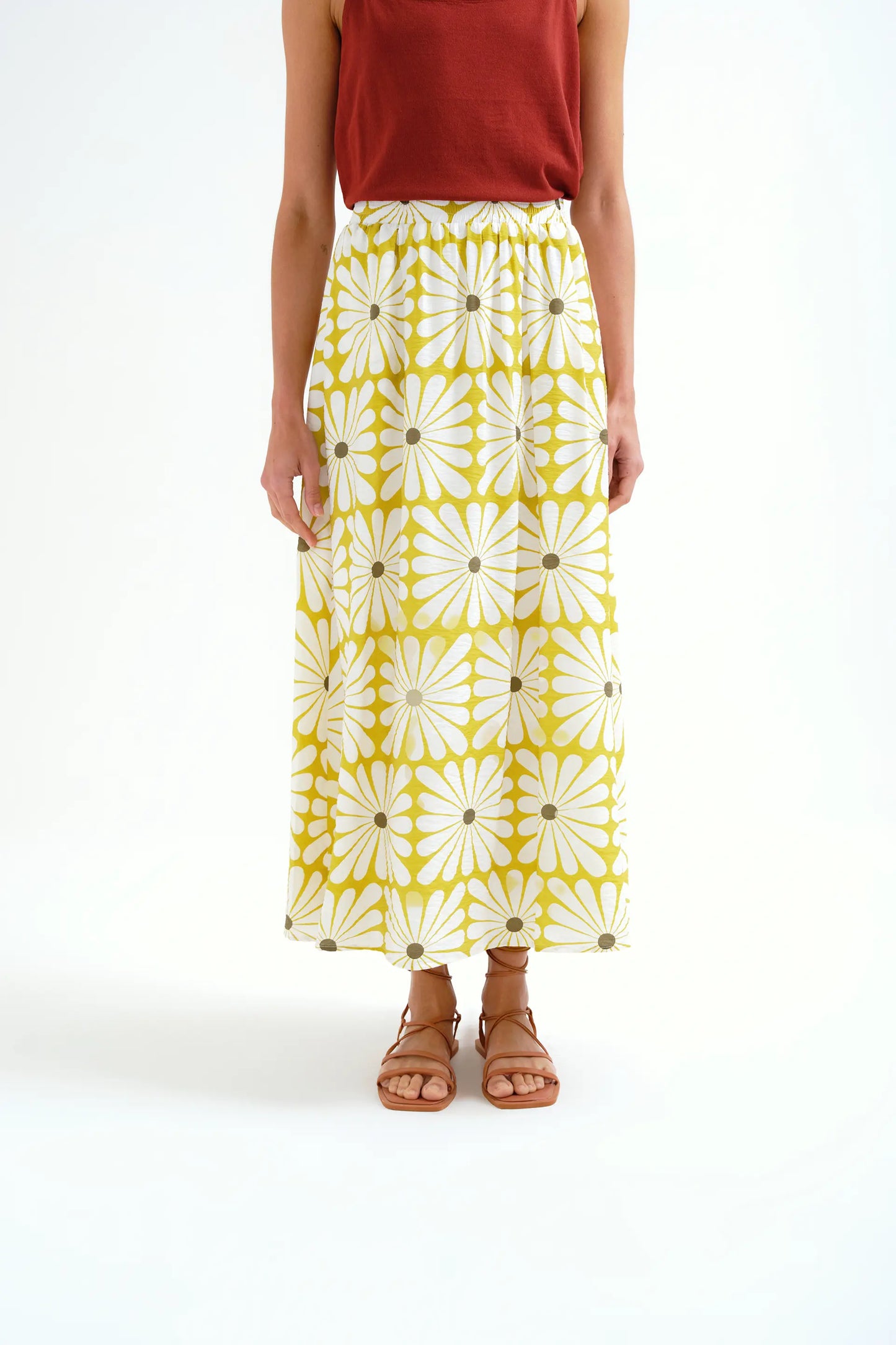 Long skirt with Olive Flower print