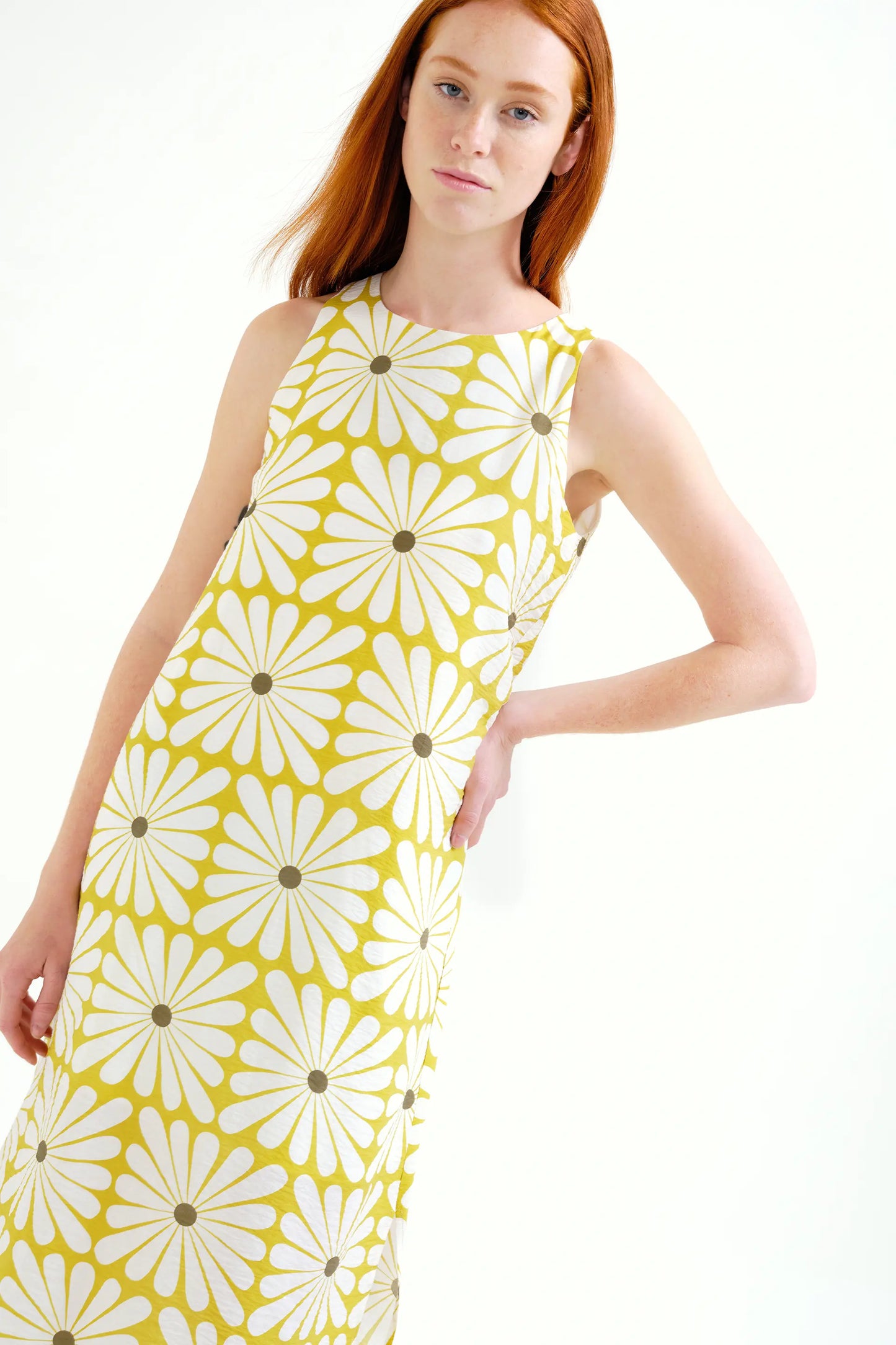Abito lungo con stampa Olive Flower