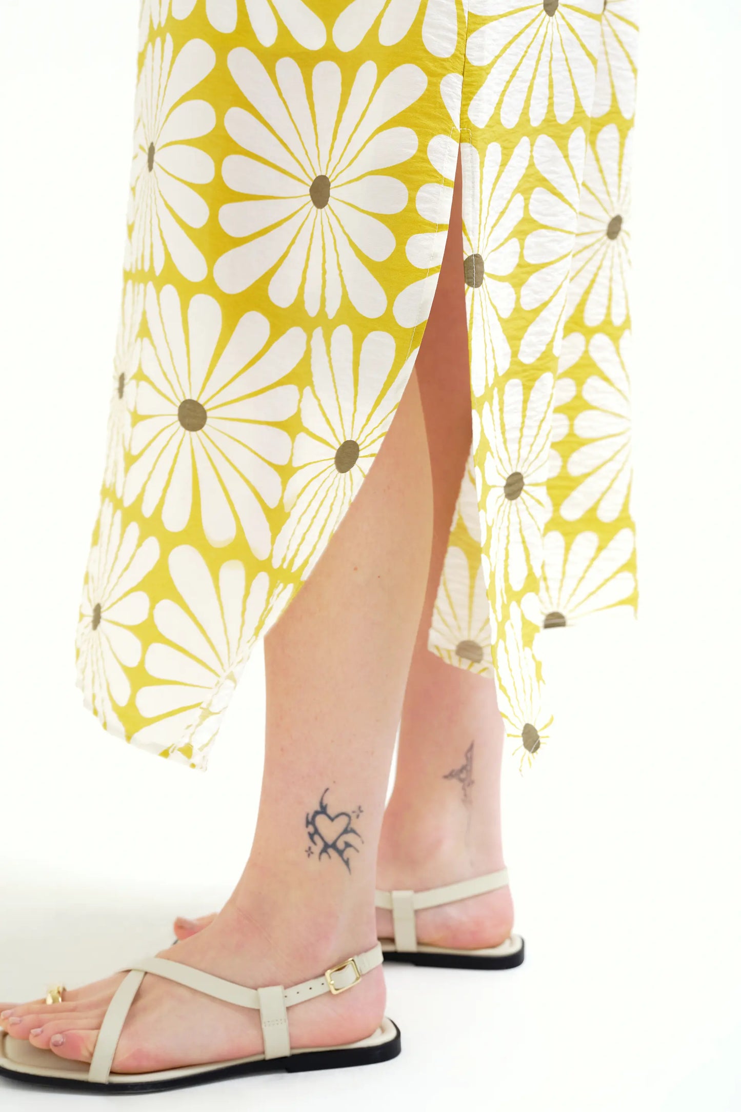 Abito lungo con stampa Olive Flower
