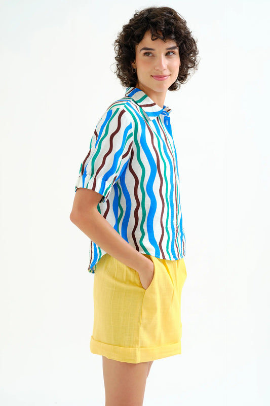 Camicia con stampa Mare e Montagna