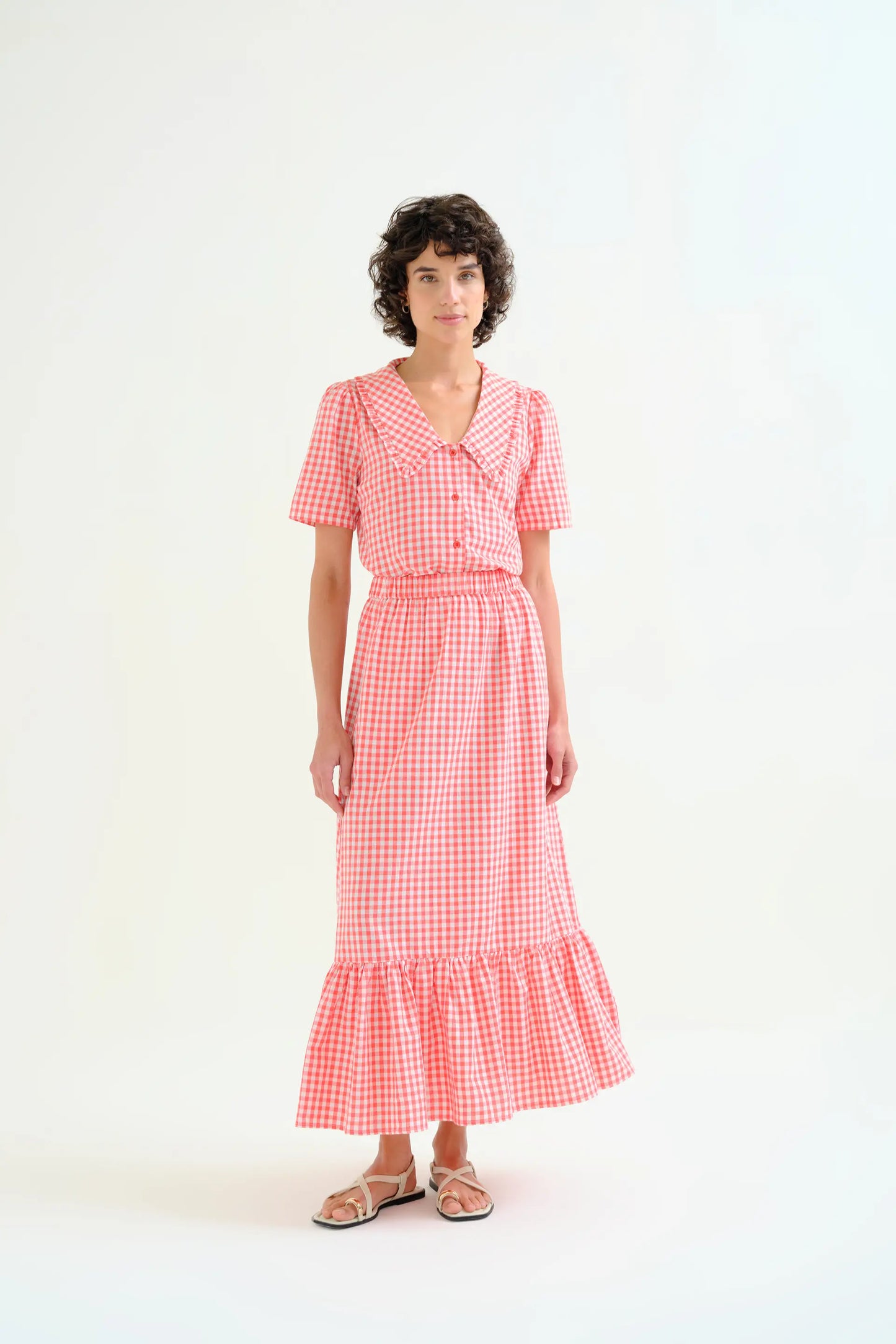 Camicia a quadri a quadretti rossi