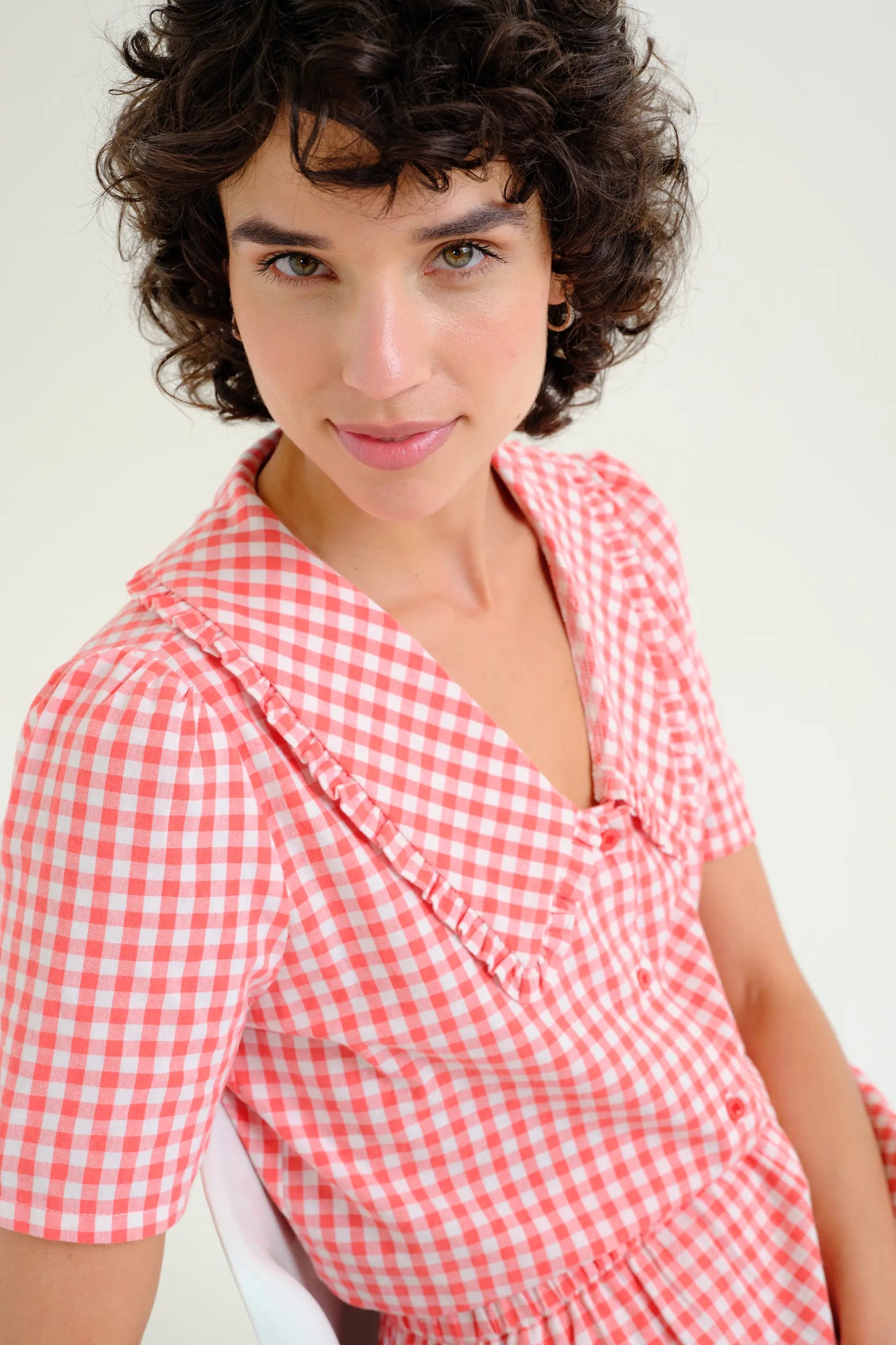 Camicia a quadri a quadretti rossi