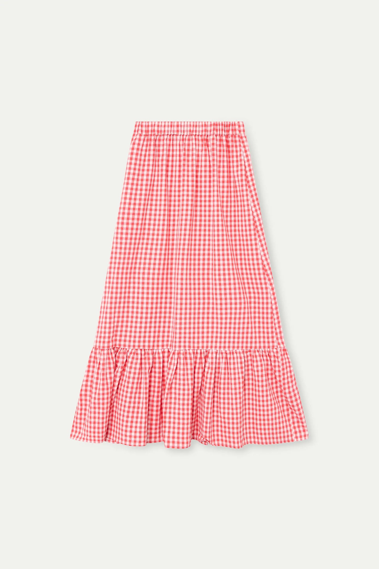 Gonna in 100% cotone, quadretti rossi