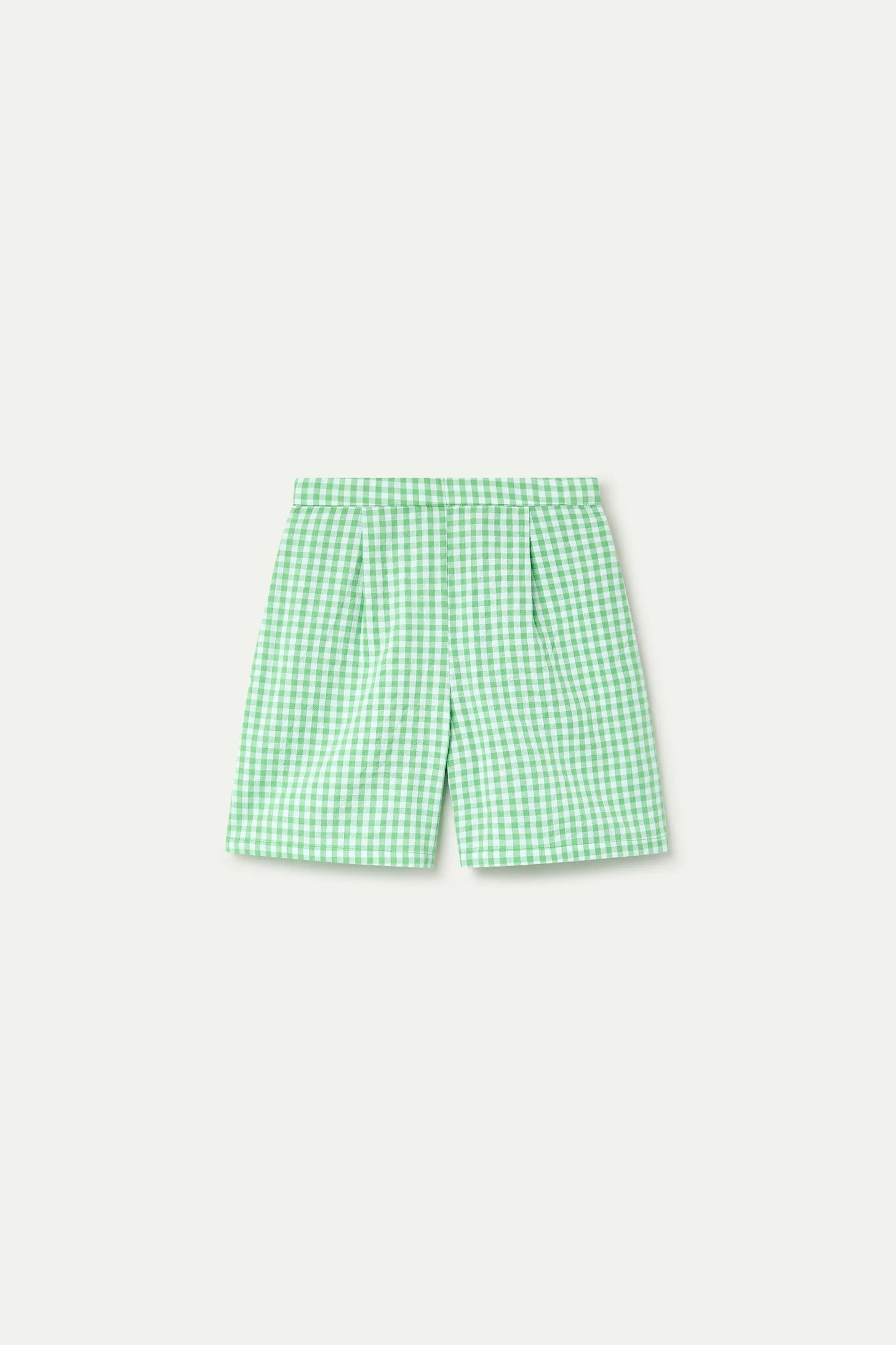 Shorts con estampado vichy verde claro