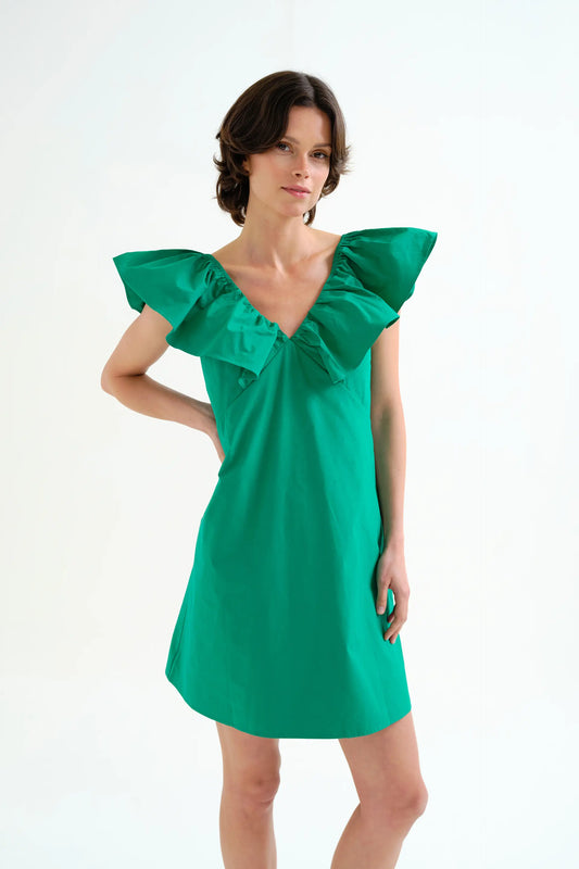 Vestido corto verde 100% algodón