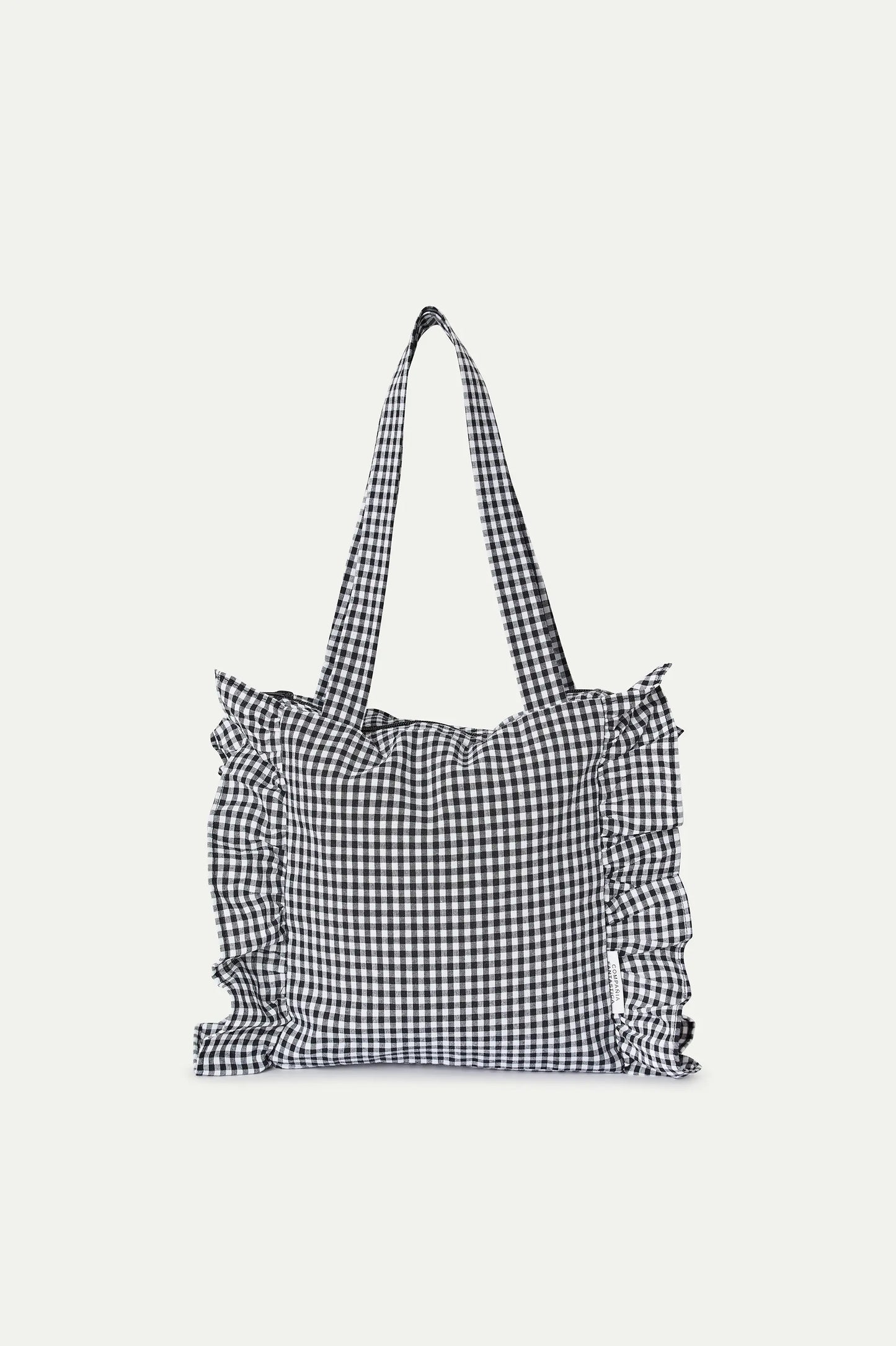 Bolso de cuadros vichy negro