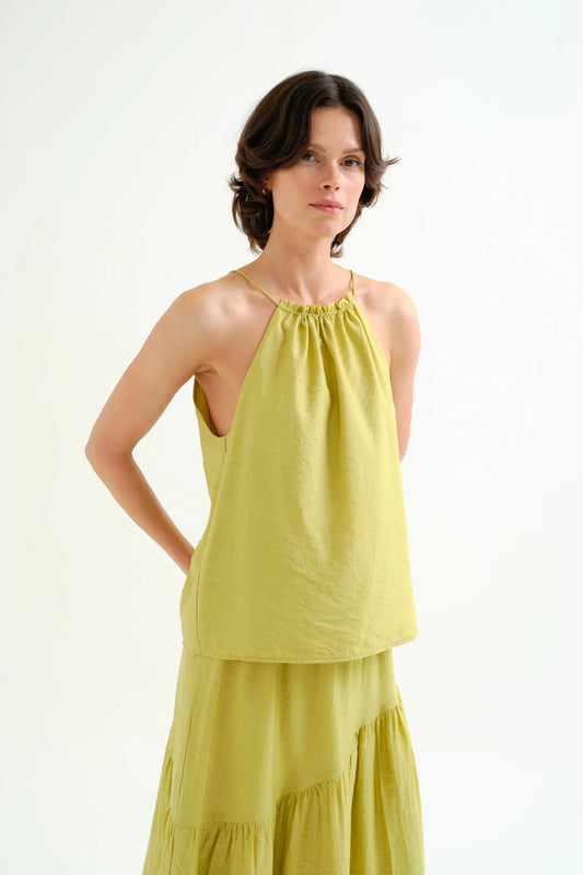 Top halter verde