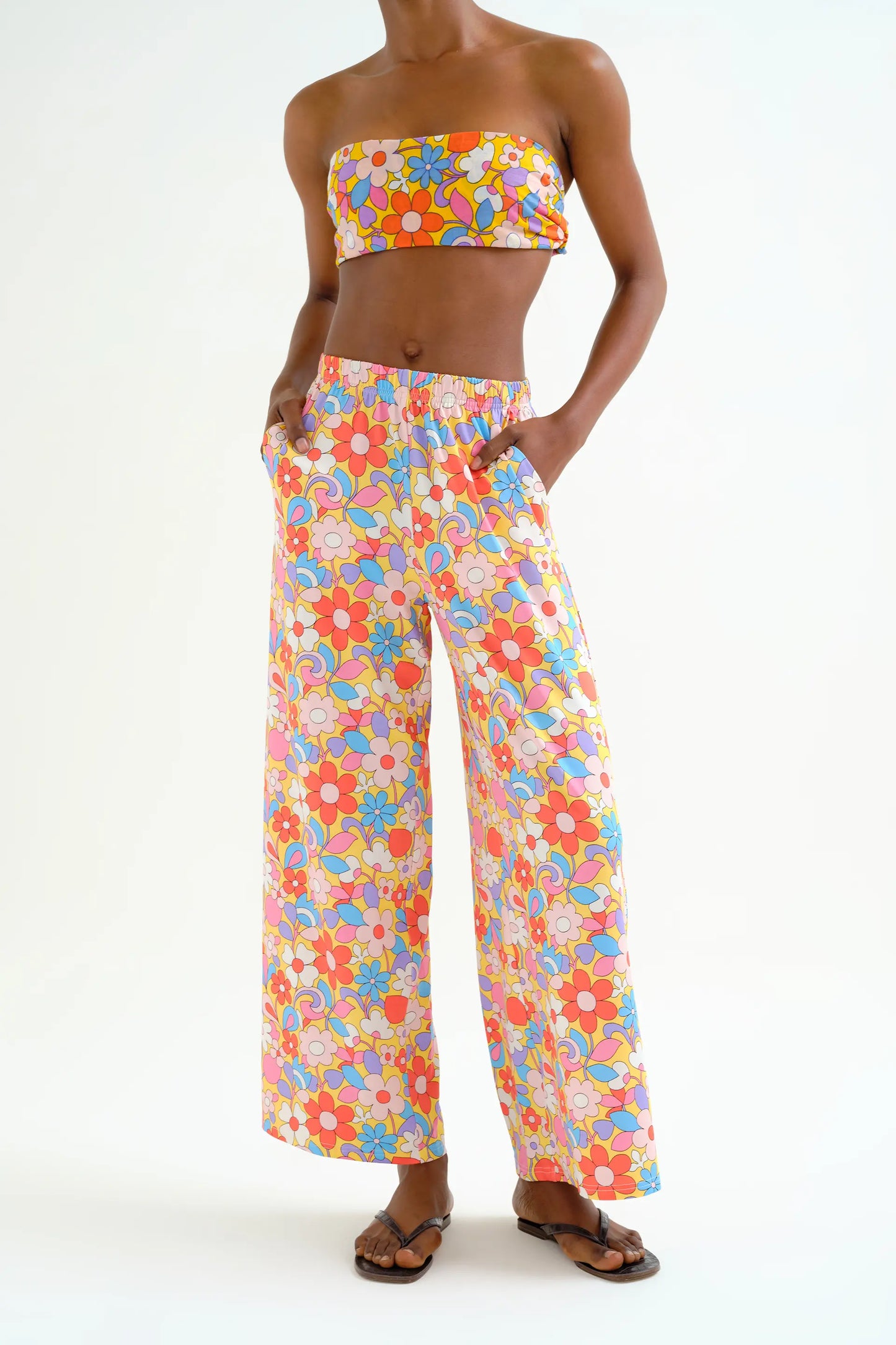 Bloom print trousers