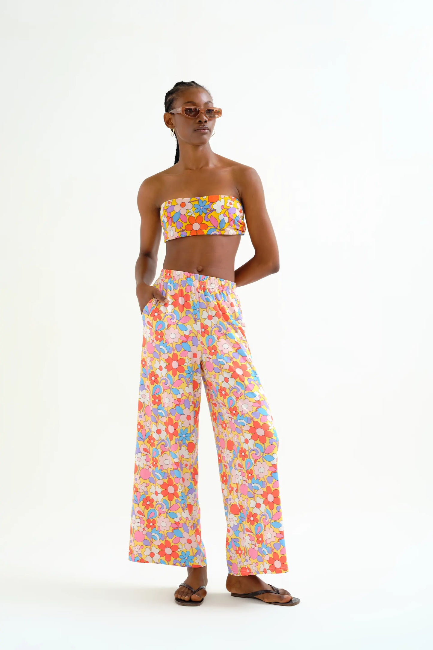 Bloom print trousers