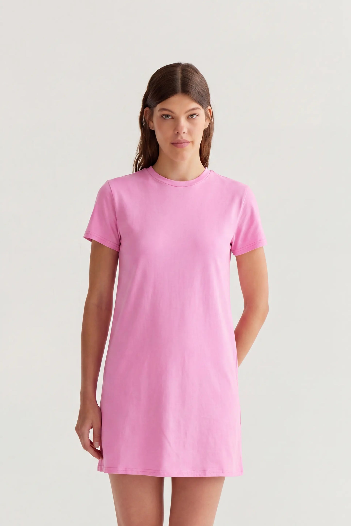 Vestido corto 100% algodón rosa