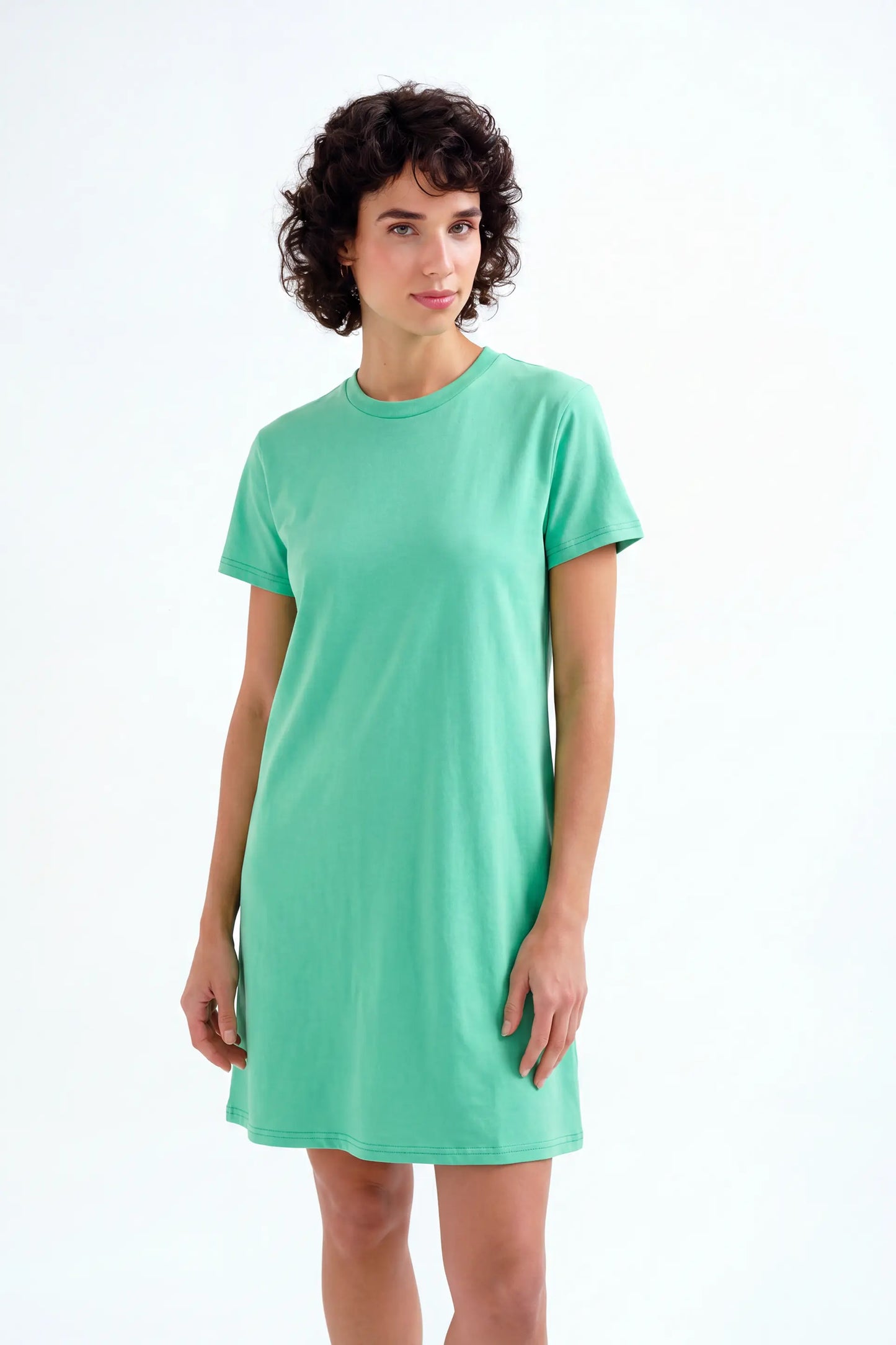 Vestido corto 100% algodón verde