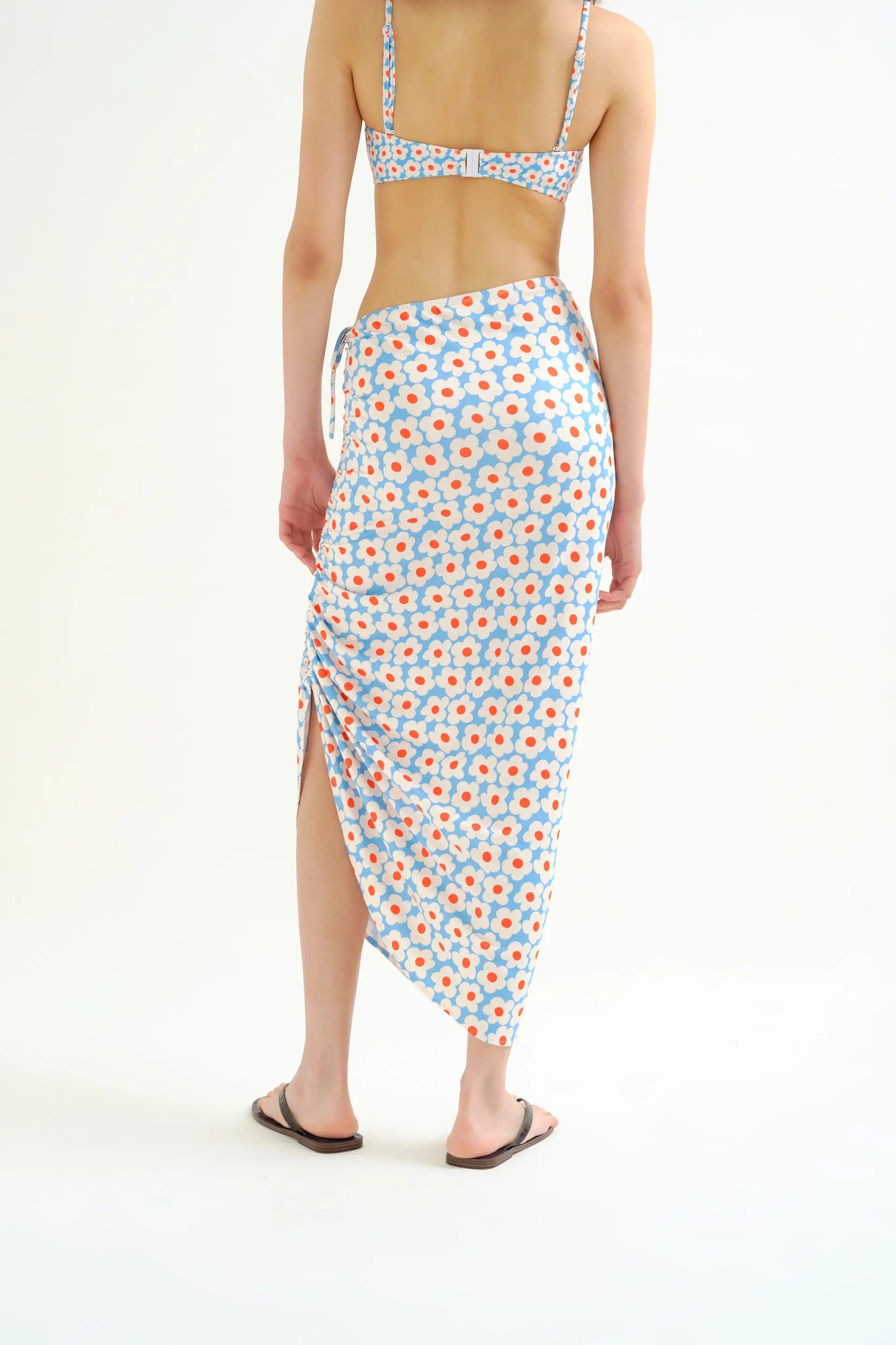 Popcorn print midi skirt