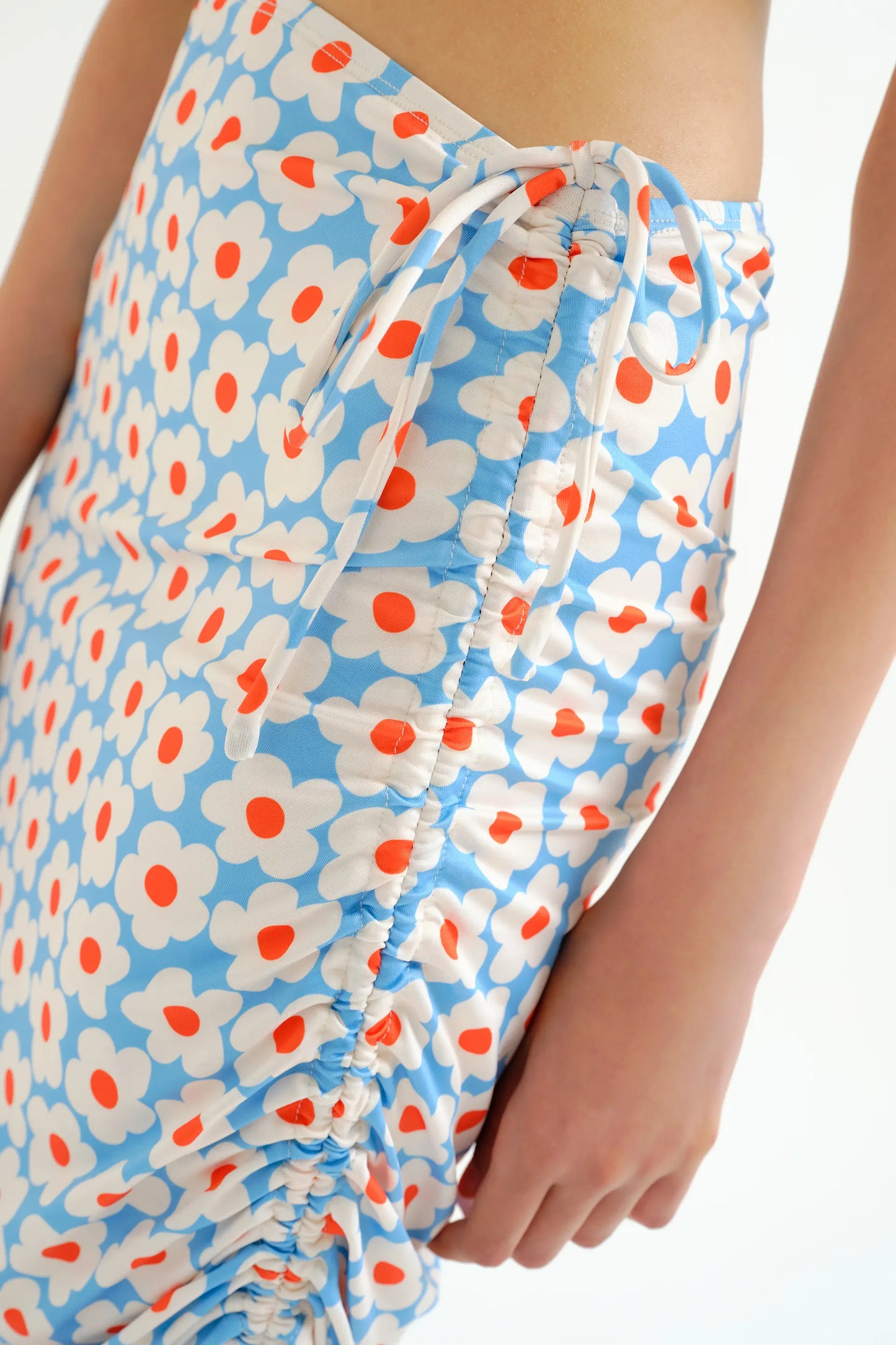 Popcorn print midi skirt