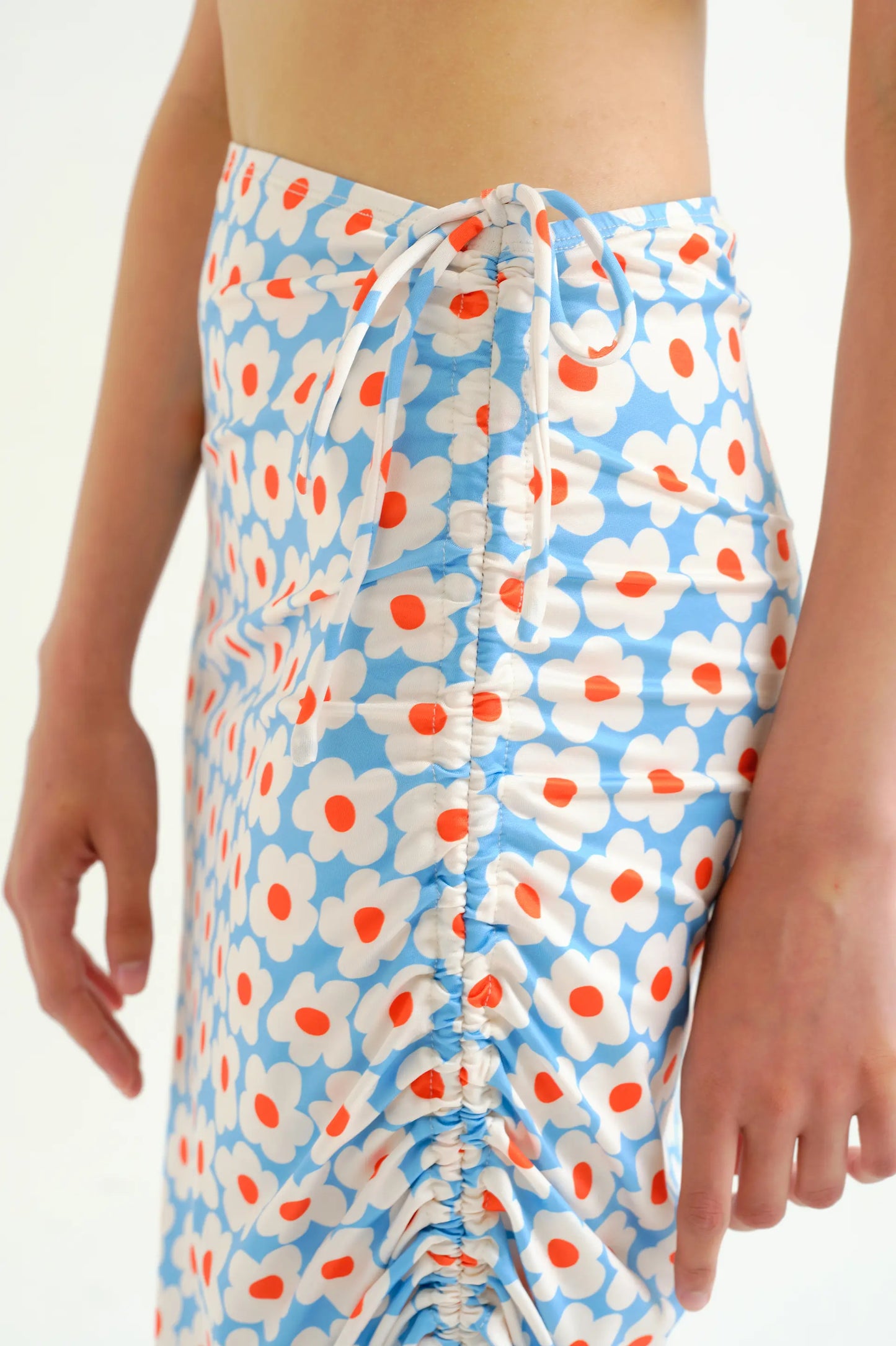 Popcorn print midi skirt