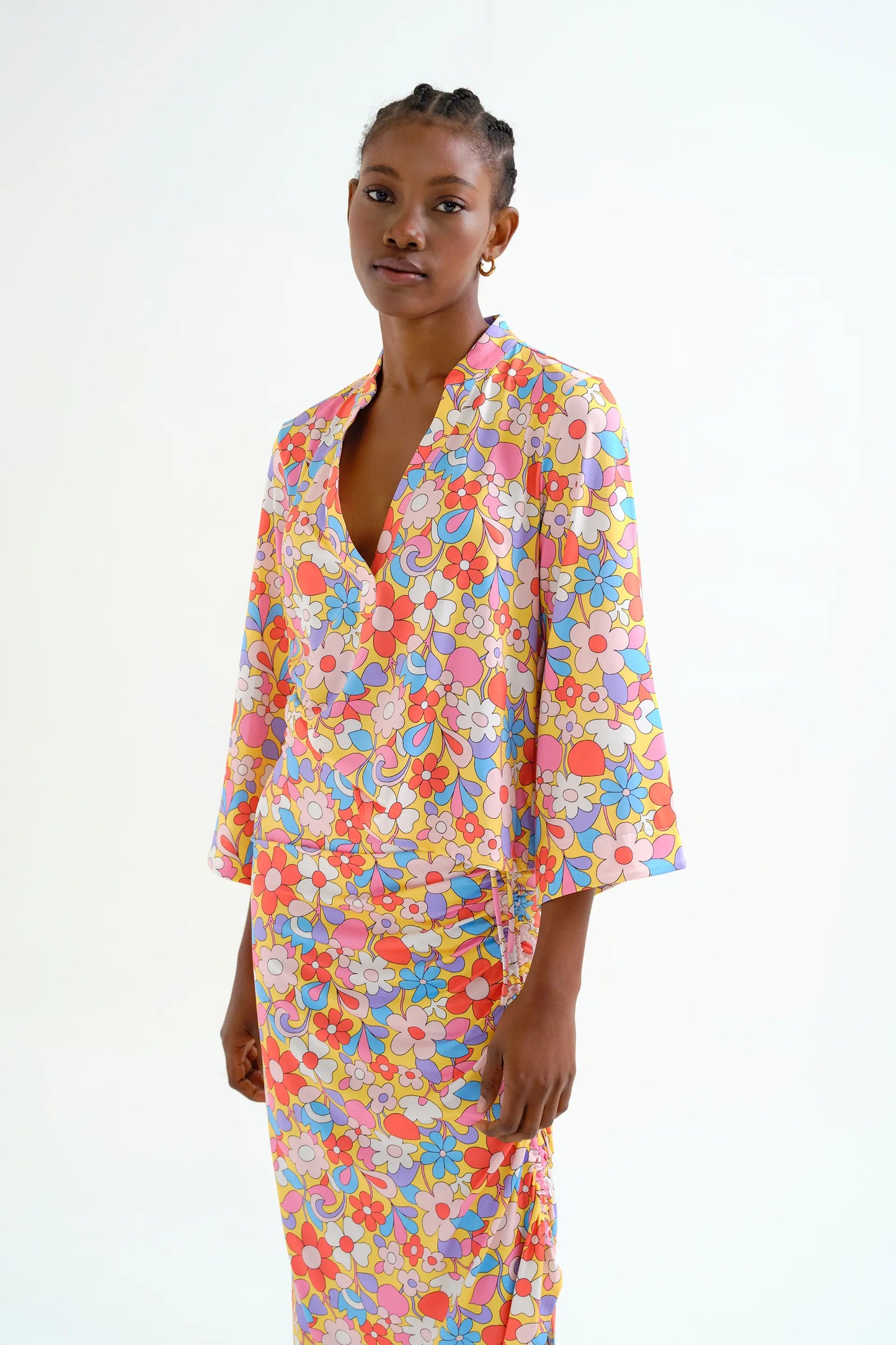 Bloom print beach top