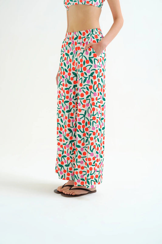 Pantalón con estampado Guinda